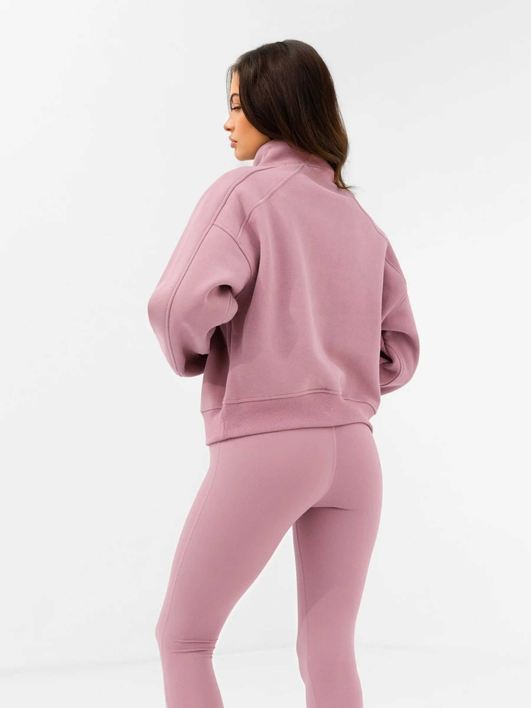 Addie 1/4 Zip Jumper - Dusty Pink - Image 2