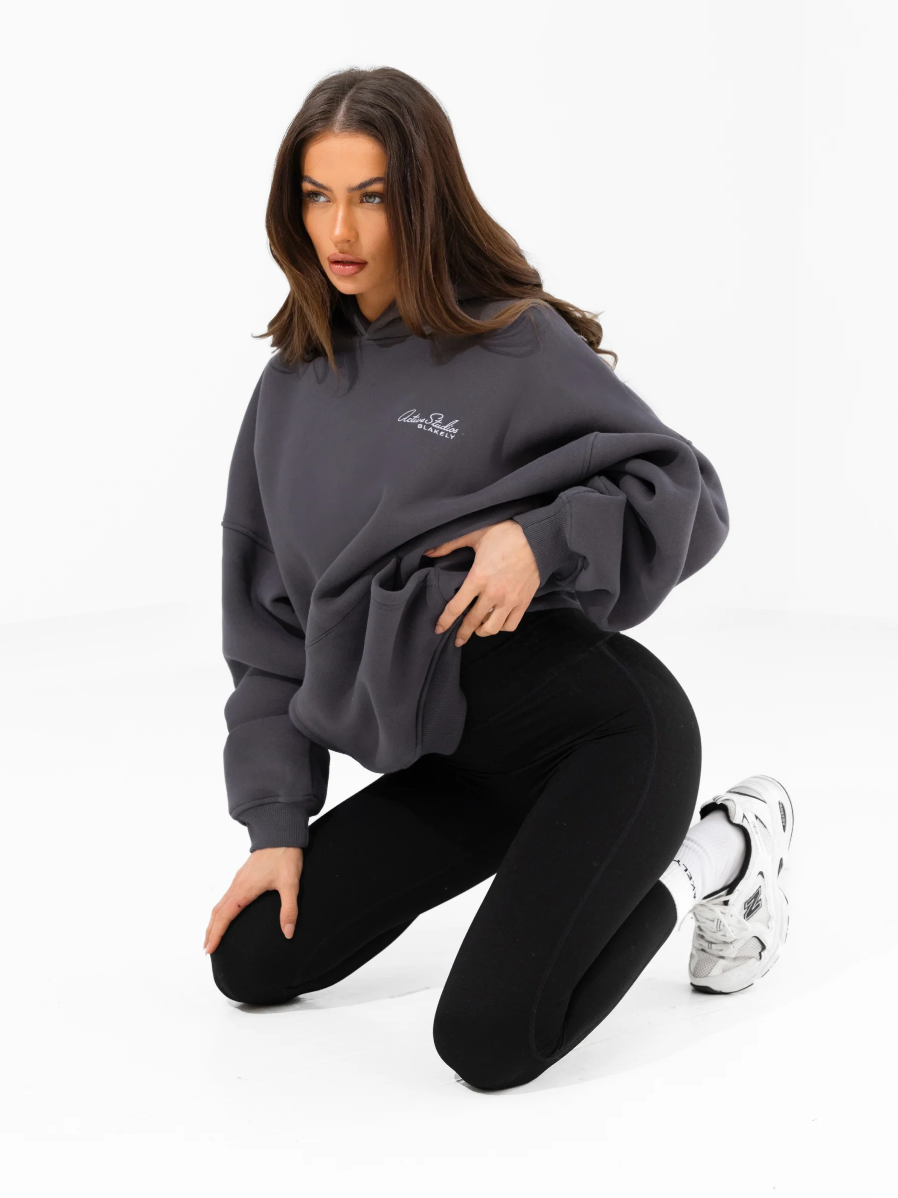 Addie Oversized Hoodie - Charcoal - Image 5