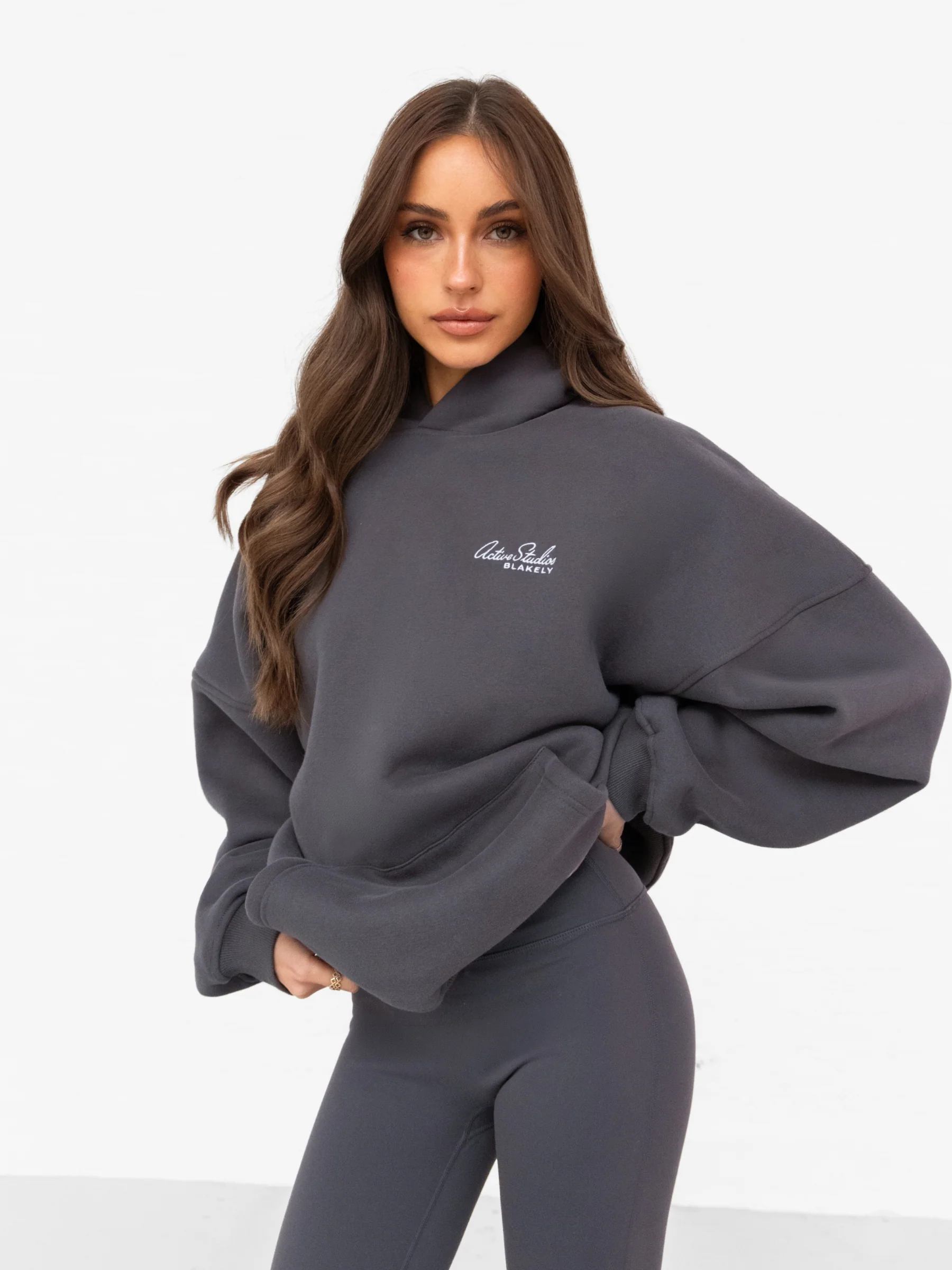 Addie Oversized Hoodie - Charcoal - Image 6