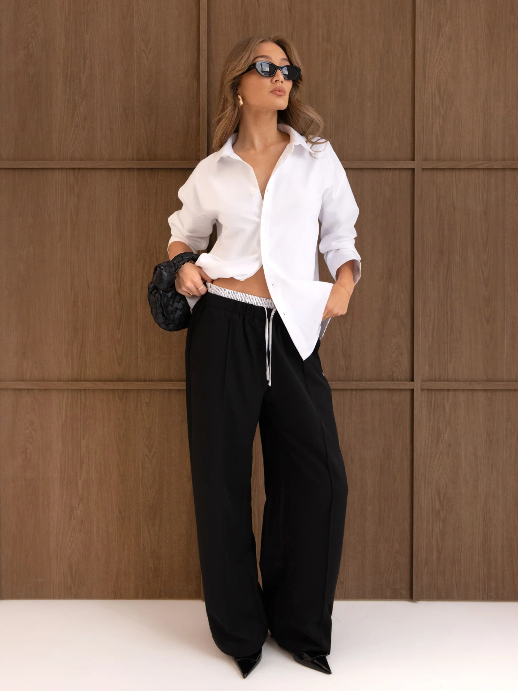 Alana Double Waist Trousers - Black - Image 2