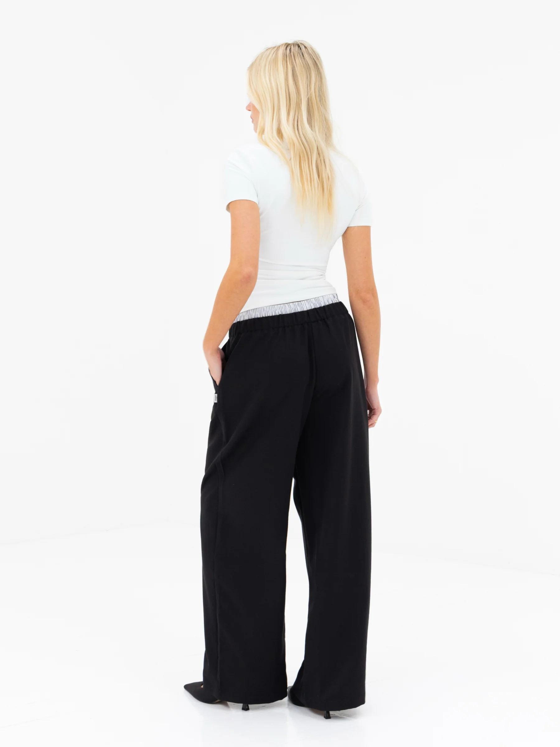 Alana Double Waist Trousers - Black - Image 4
