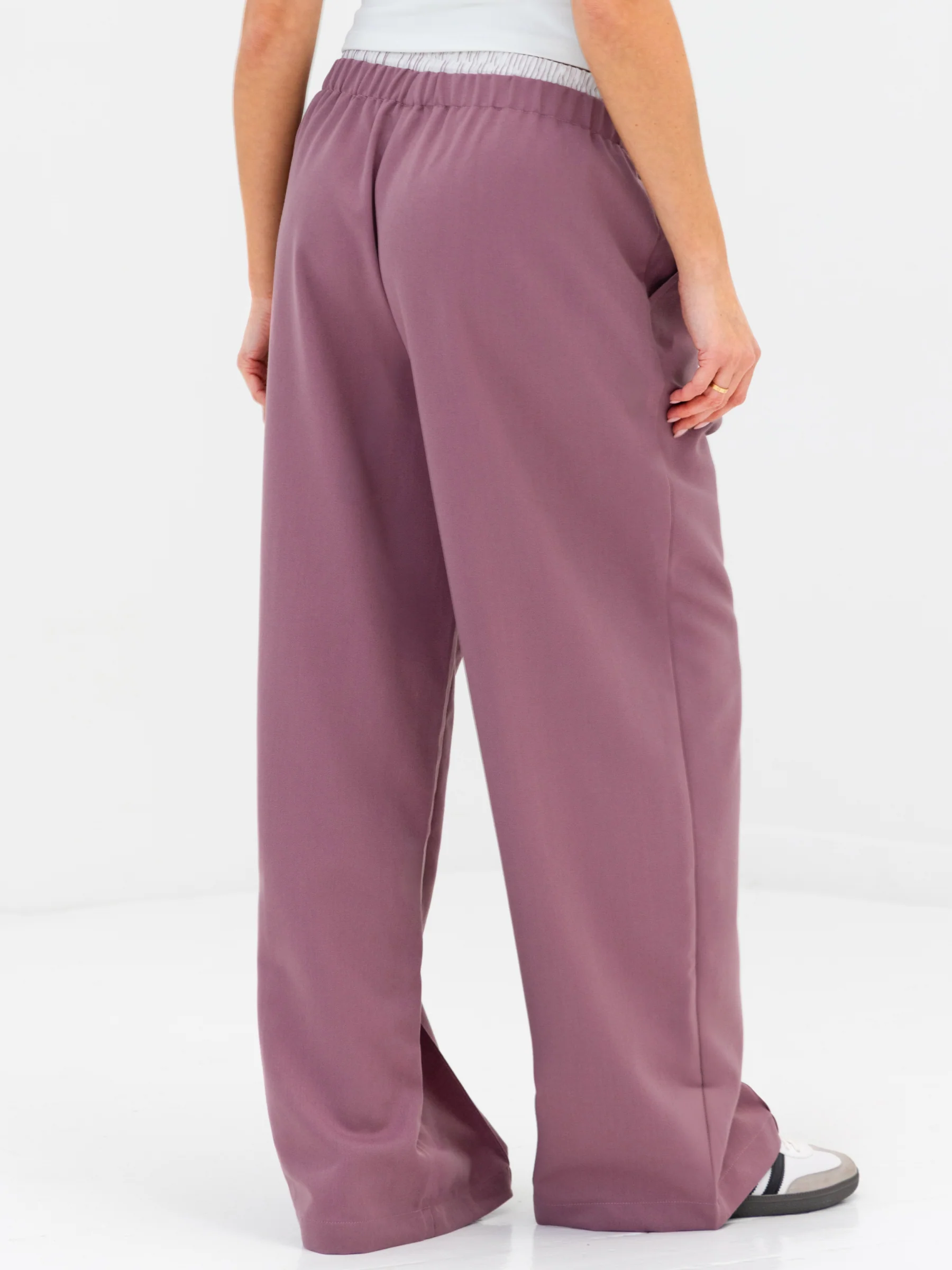 Alana Double Waist Trousers - Dusty Rose - Image 2