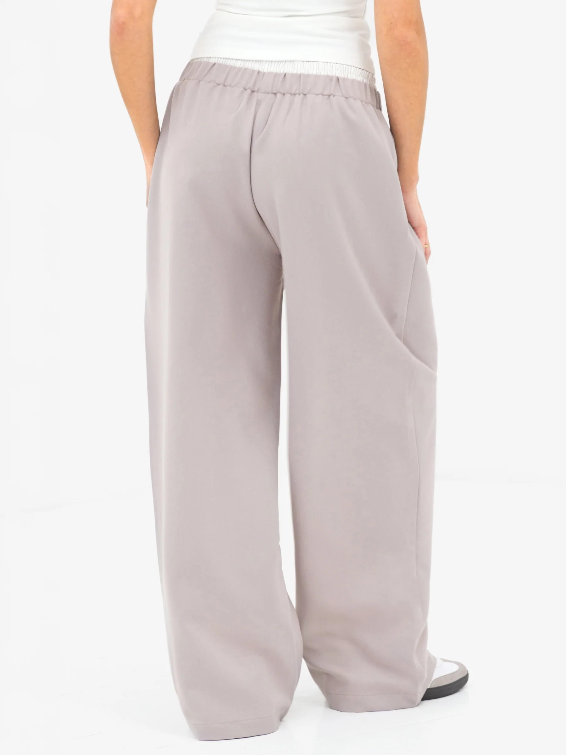 Alana Double Waist Trousers - Pebble - Image 2