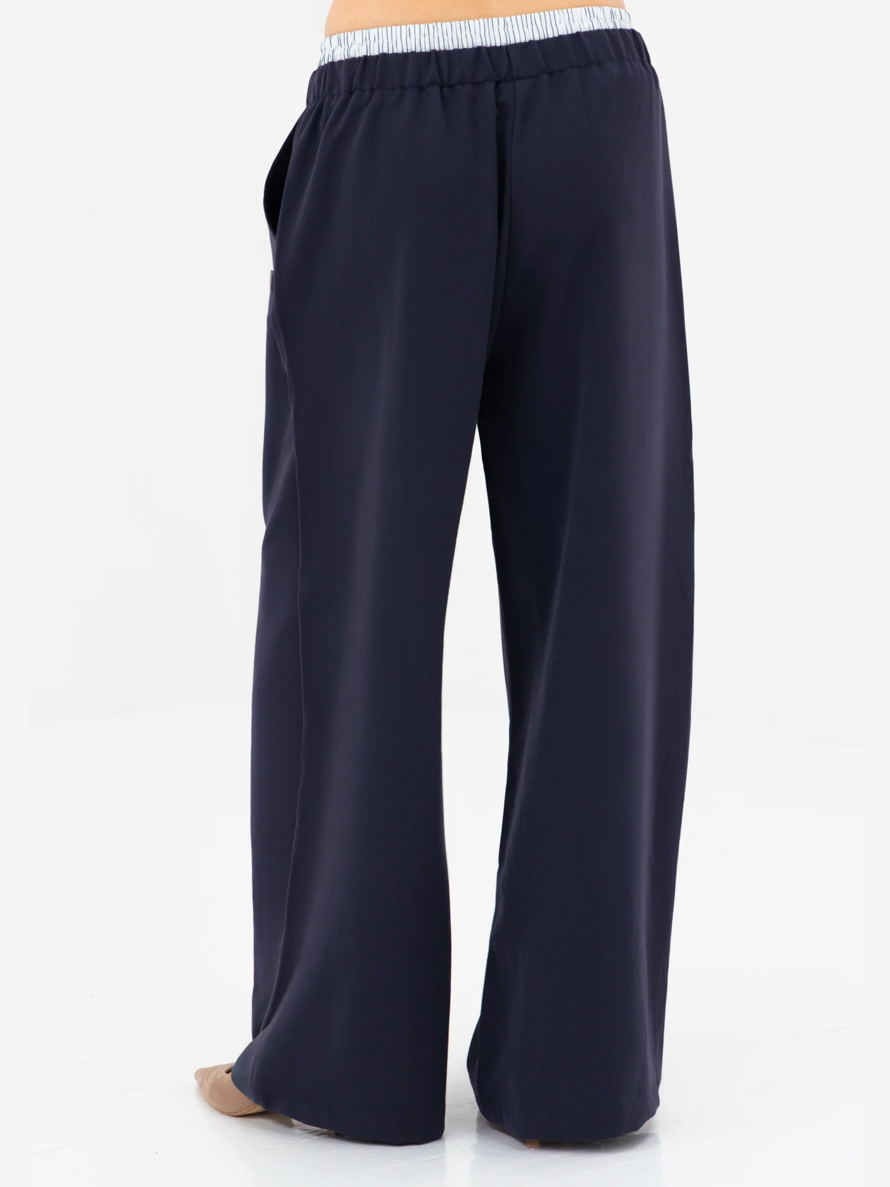 Alana Double Waist Trousers - Soft Navy - Image 2