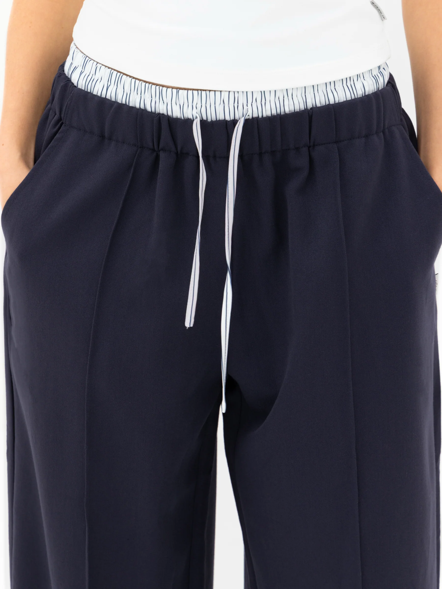 Alana Double Waist Trousers - Soft Navy - Image 4
