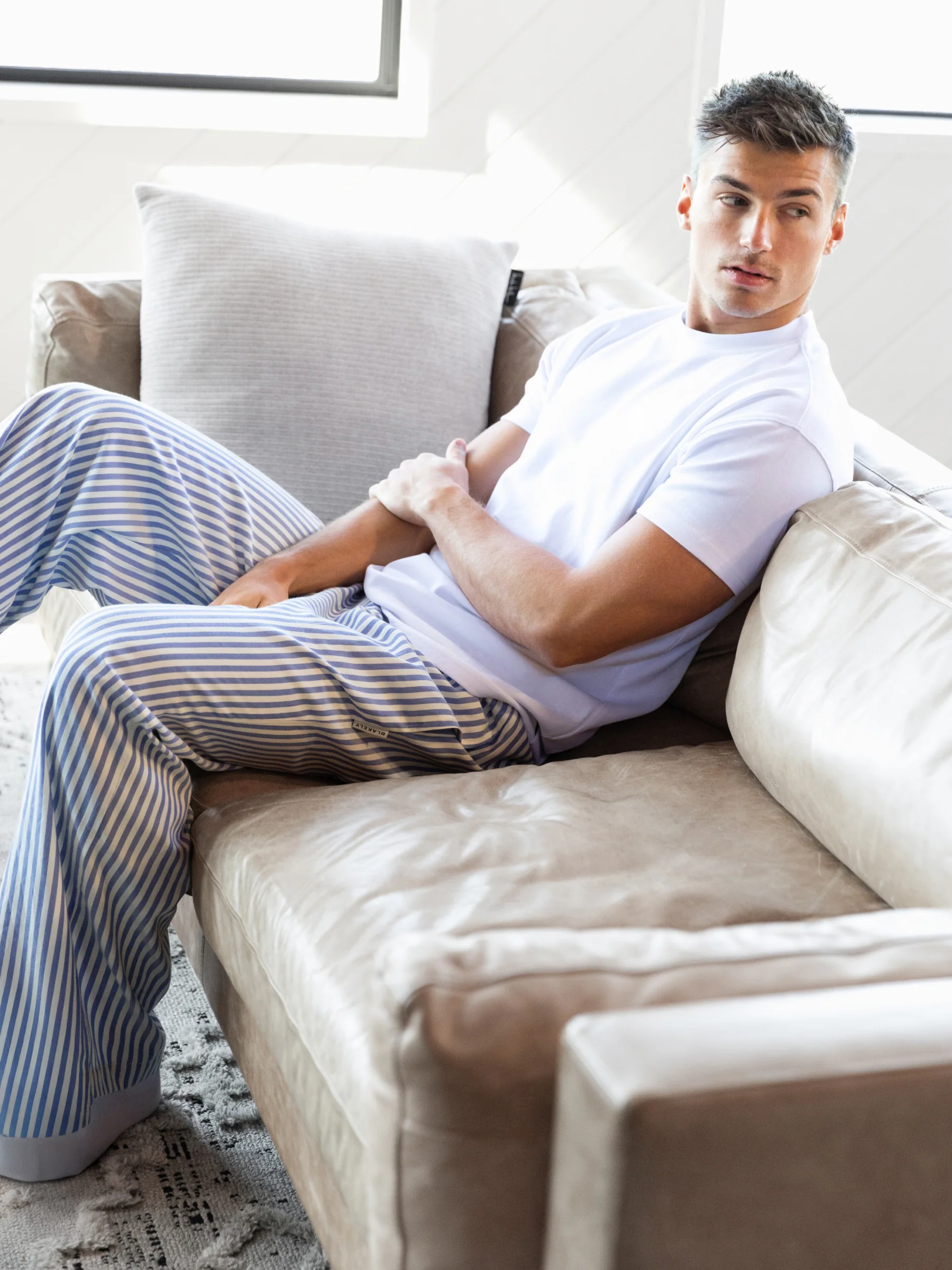 Albie Stripe Trousers - Blue Stripe - Image 3