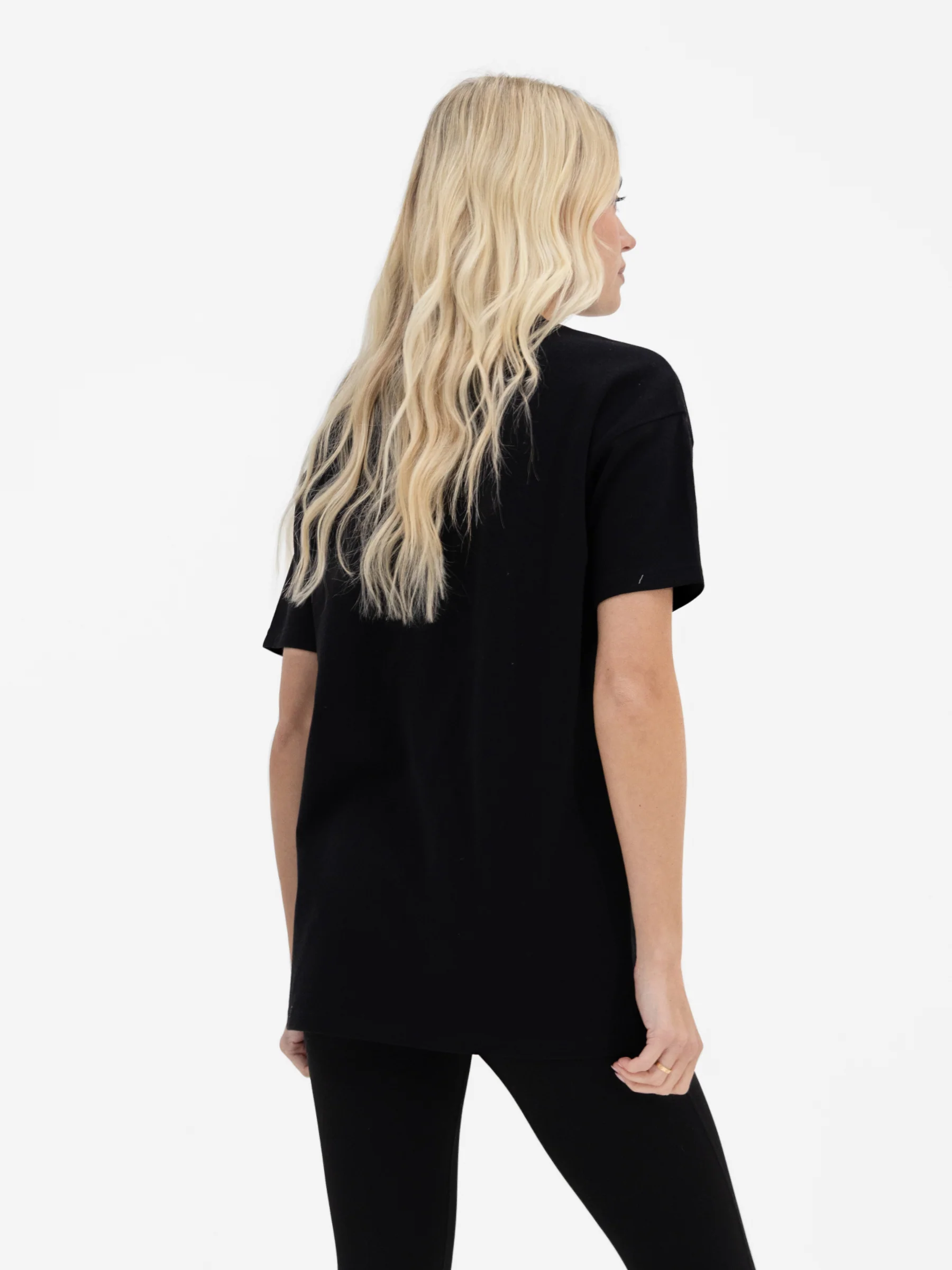 Alexis Chain Stitch Oversized T-Shirt - Black - Image 2