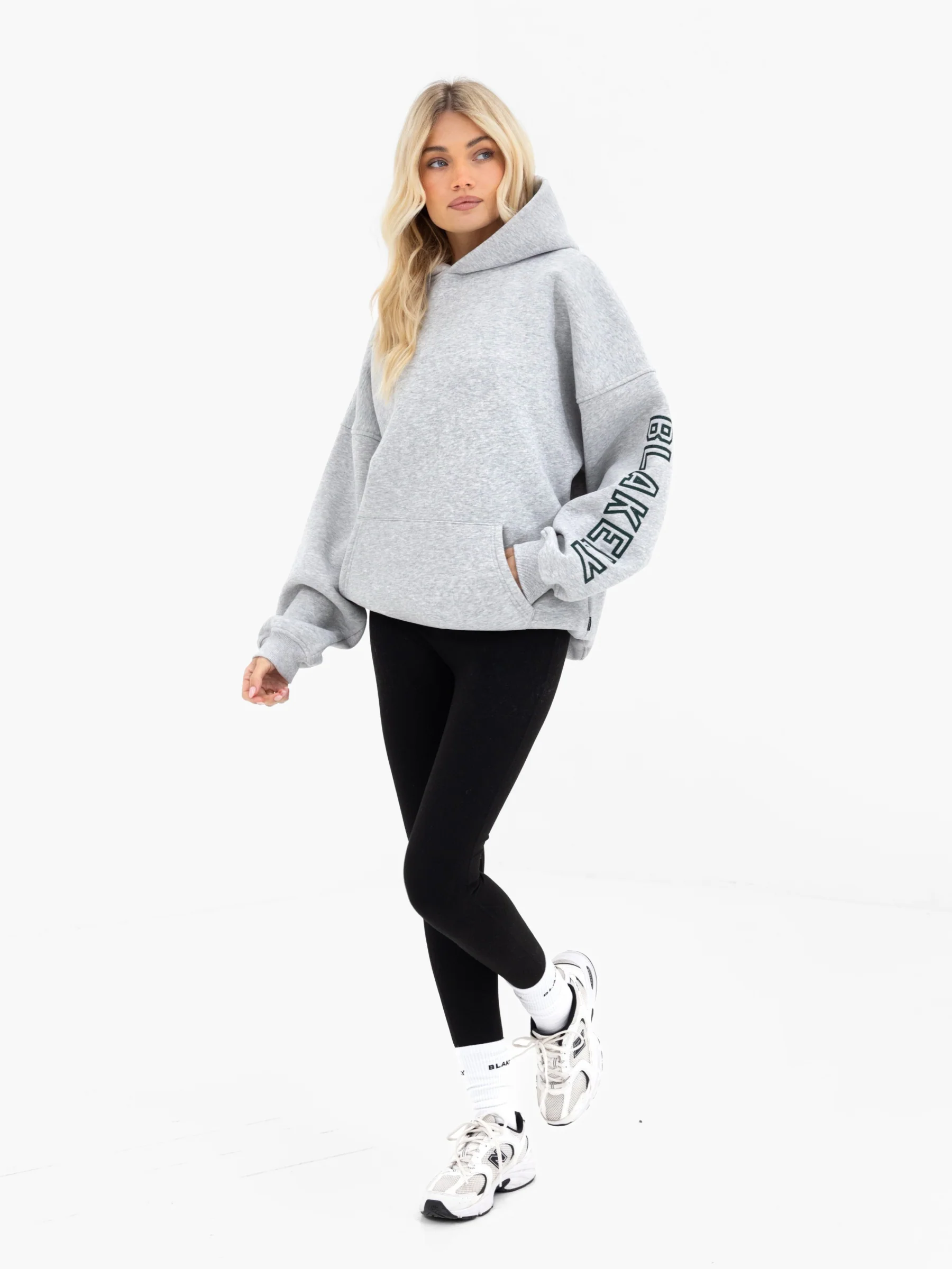 Alexis Oversized Hoodie - Marl Grey - Image 3