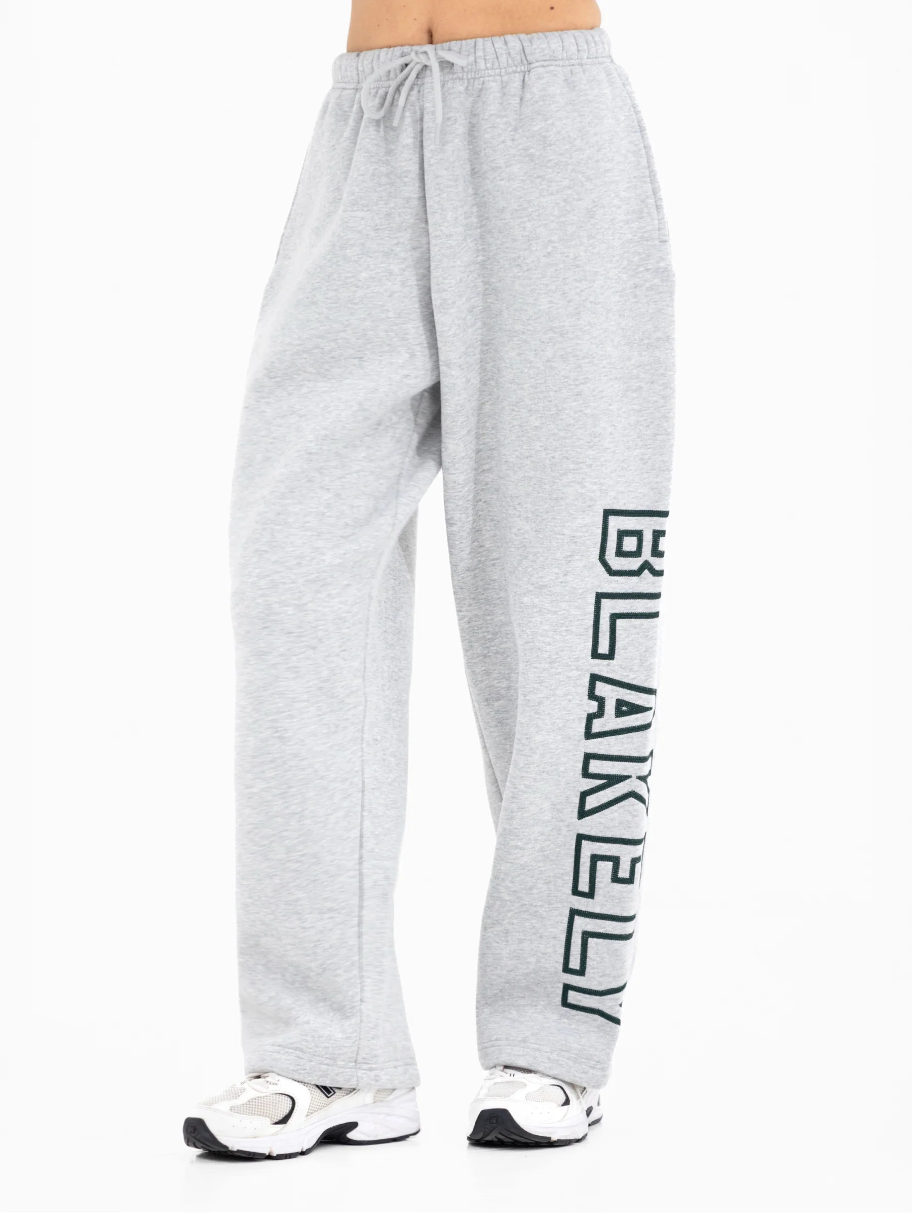Alexis Wide Leg Sweatpants - Marl Grey