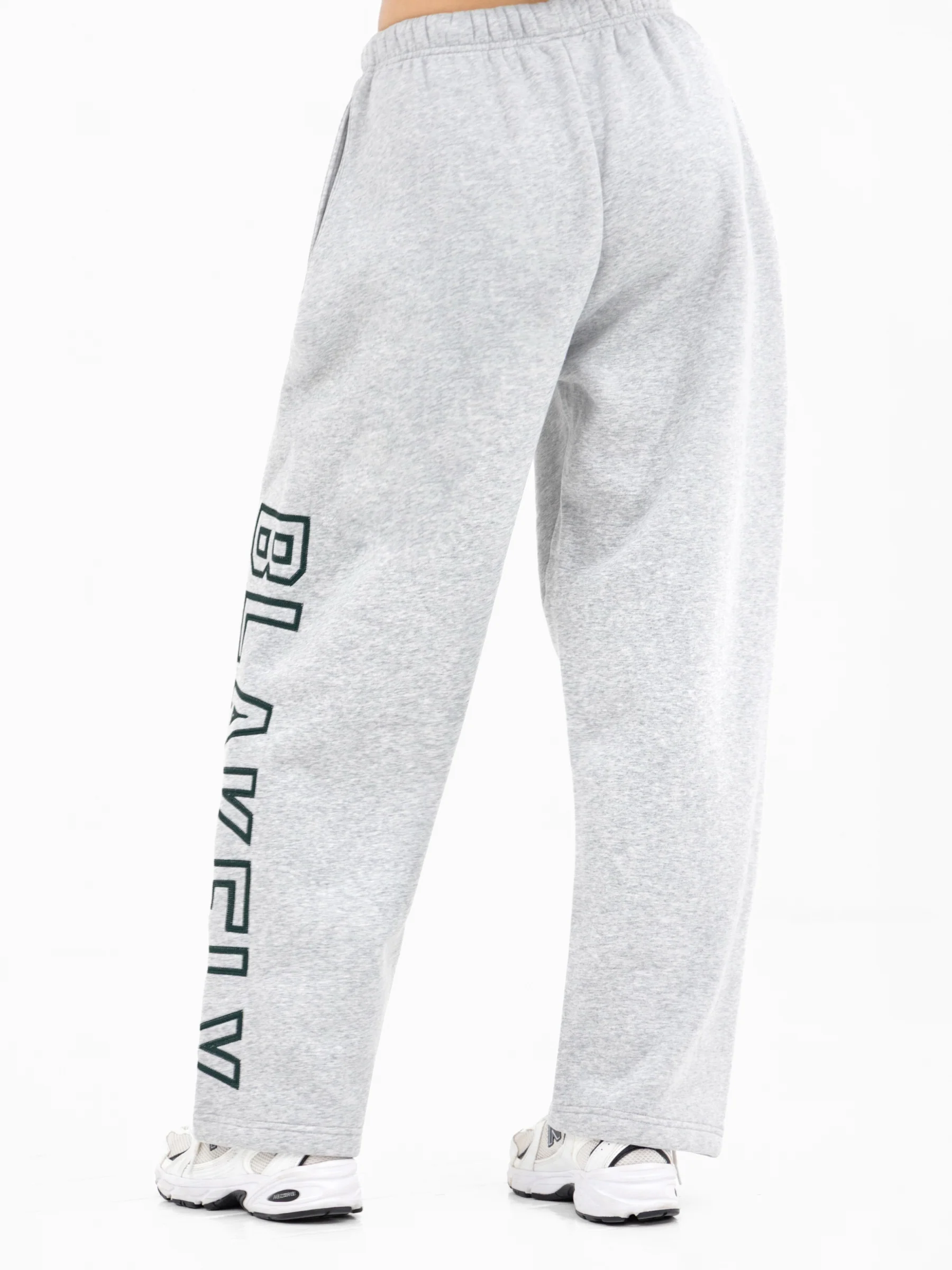 Alexis Wide Leg Sweatpants - Marl Grey - Image 2