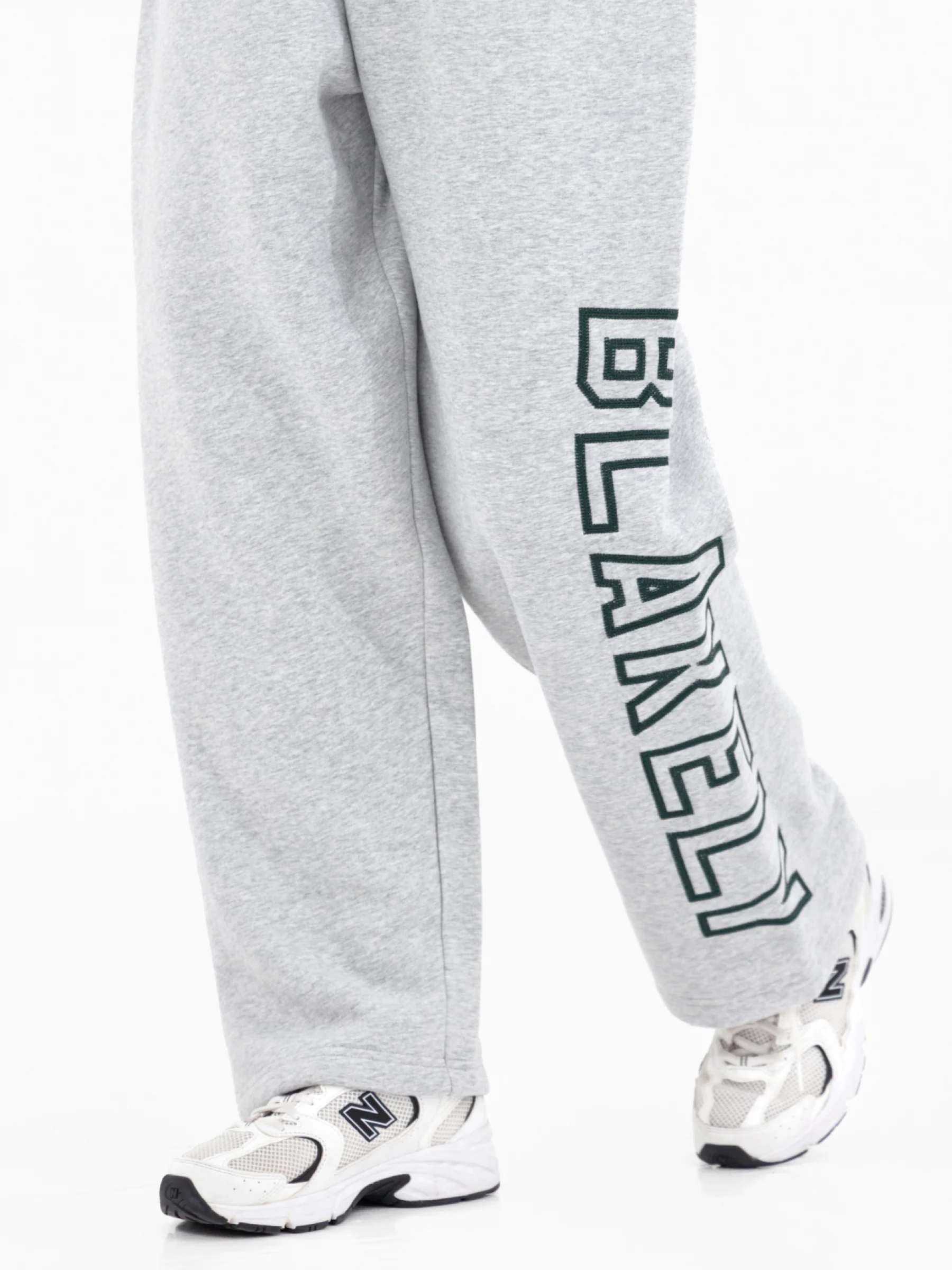 Alexis Wide Leg Sweatpants - Marl Grey - Image 5