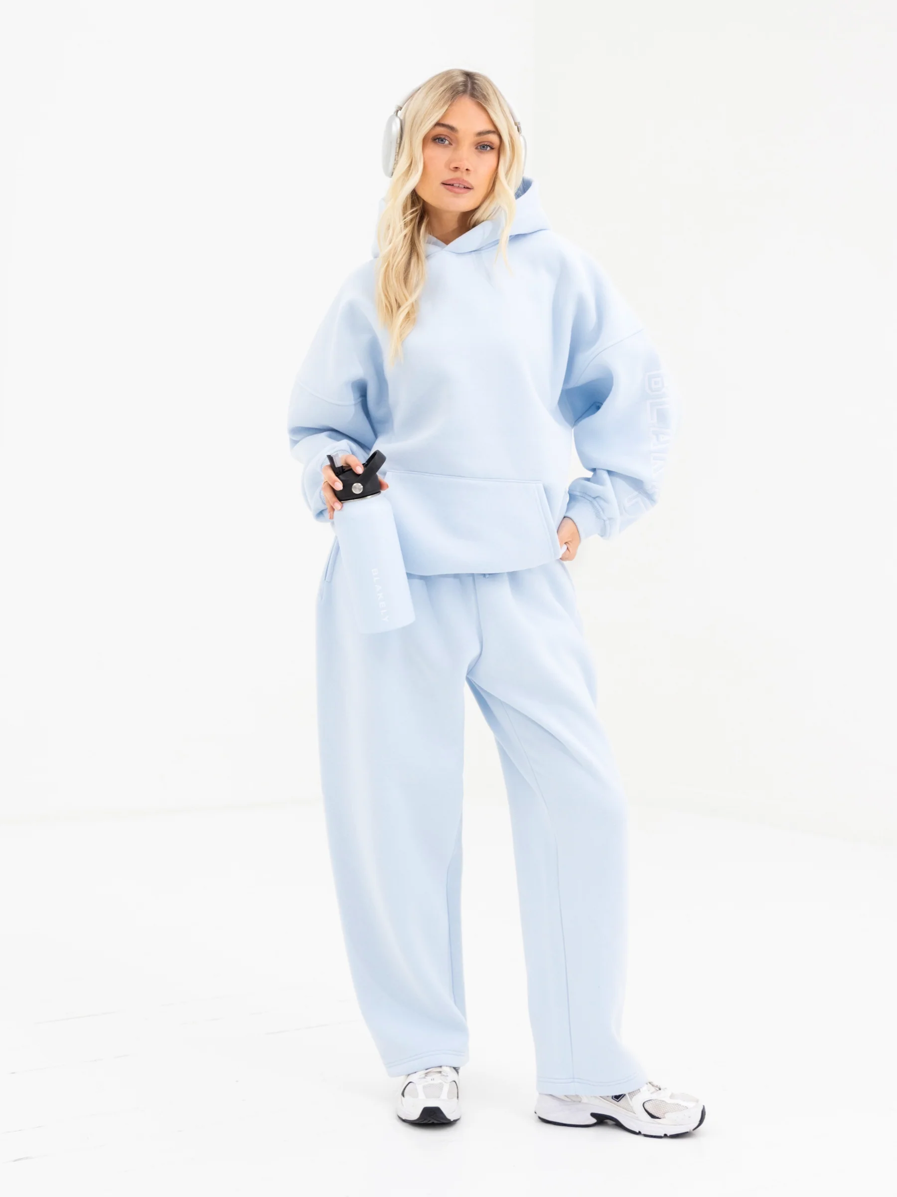 Alexis Wide Leg Sweatpants - Powder Blue - Image 6