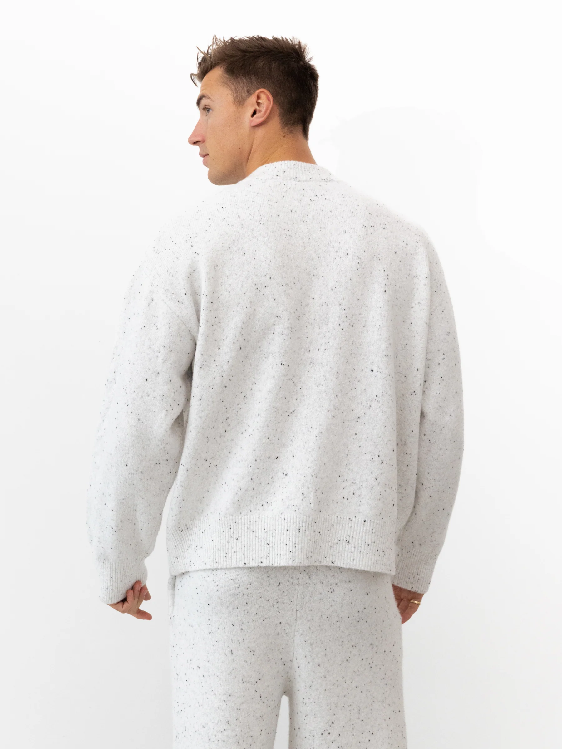 Alfie Relaxed Knitted Jumper - Light Grey - Image 2