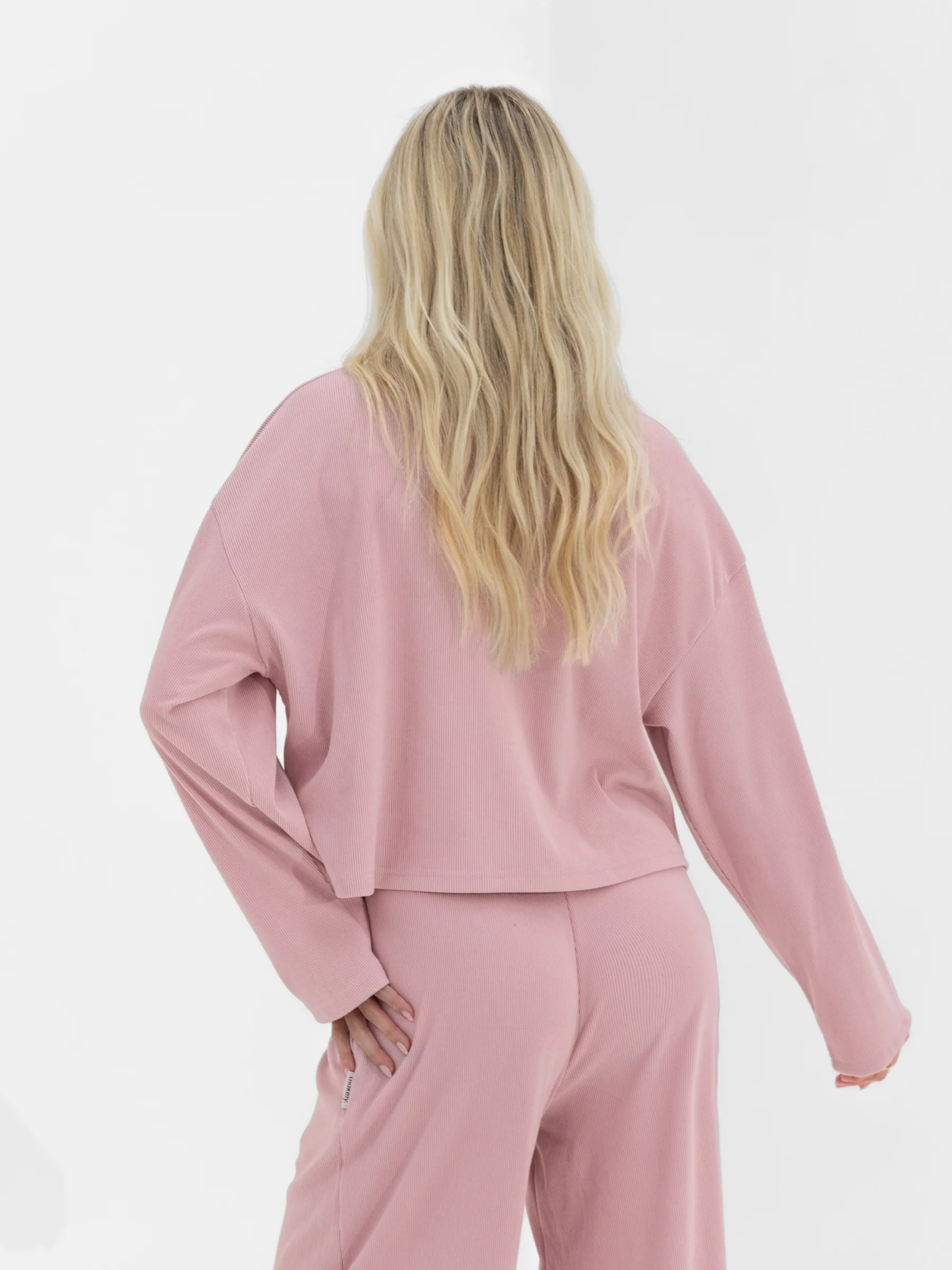 Alma Button Up Cardigan - Dusky Pink - Image 2
