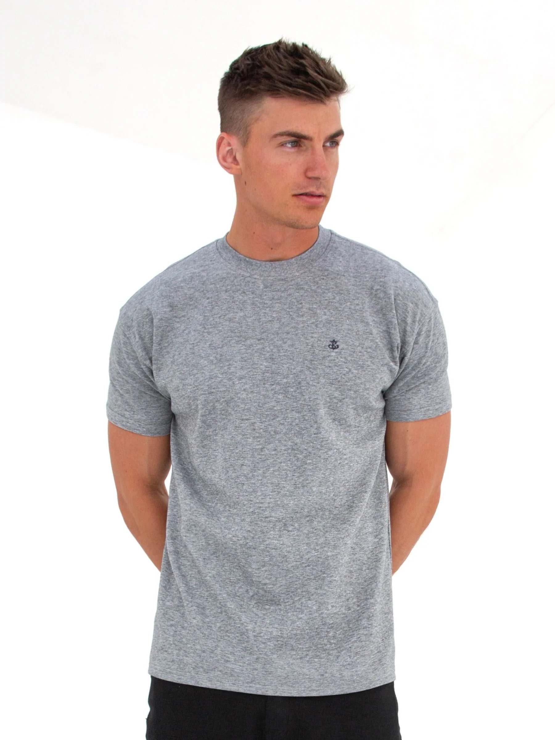 Anchor Relaxed T-Shirt - Marl Grey - Image 3