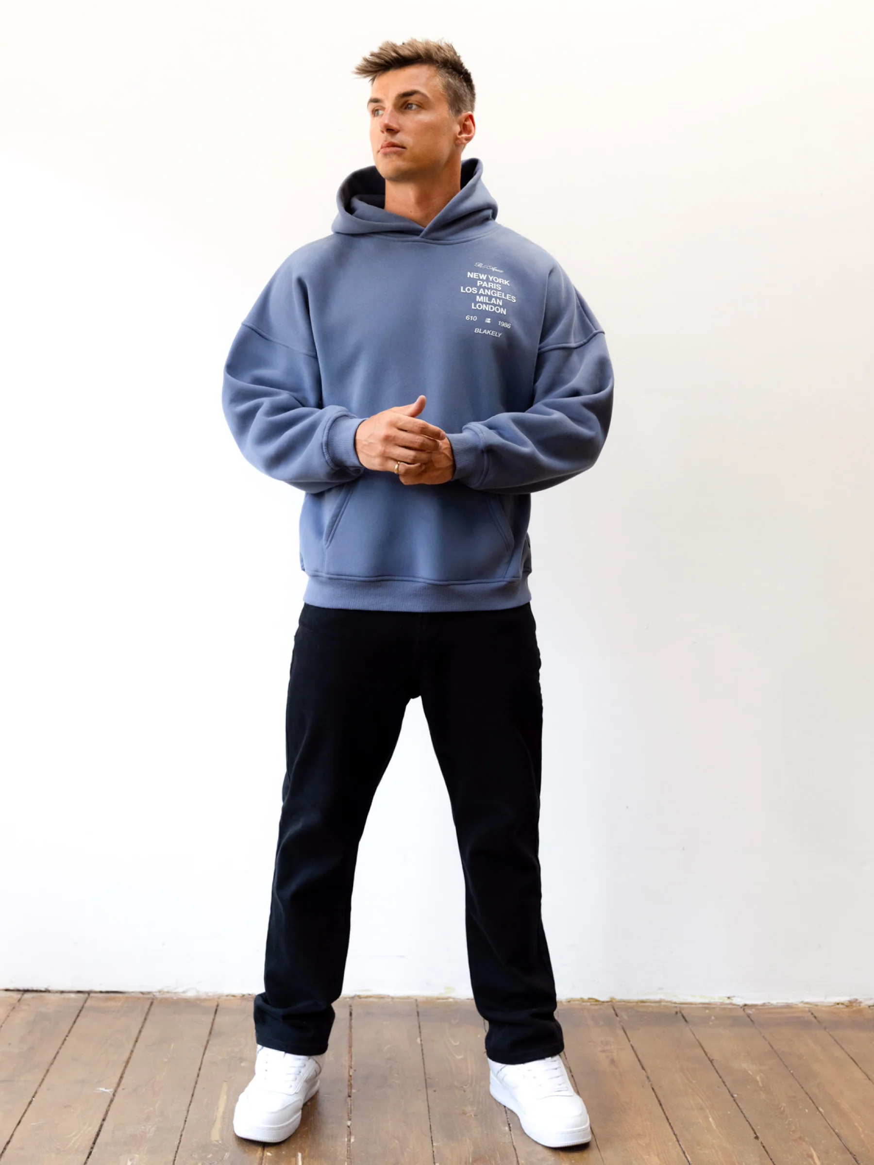 Apex 610 Relaxed Hoodie - Dusty Blue - Image 4