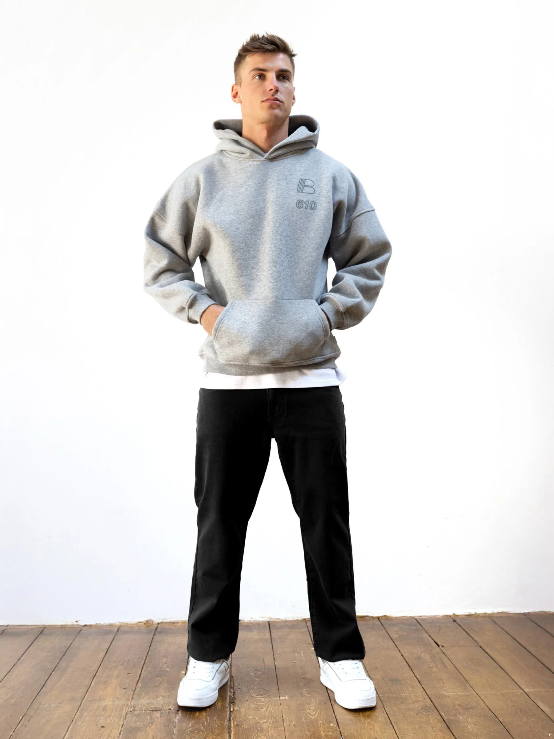 Apex City Relaxed Hoodie - Marl Grey - Image 4