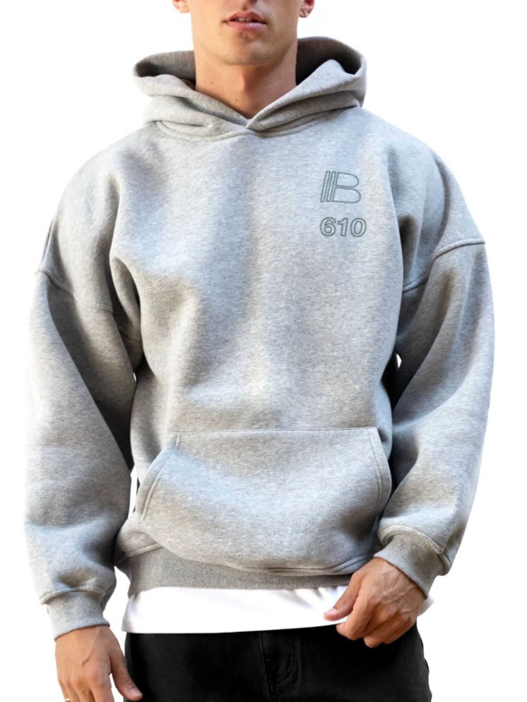 Apex City Relaxed Hoodie - Marl Grey - Image 5