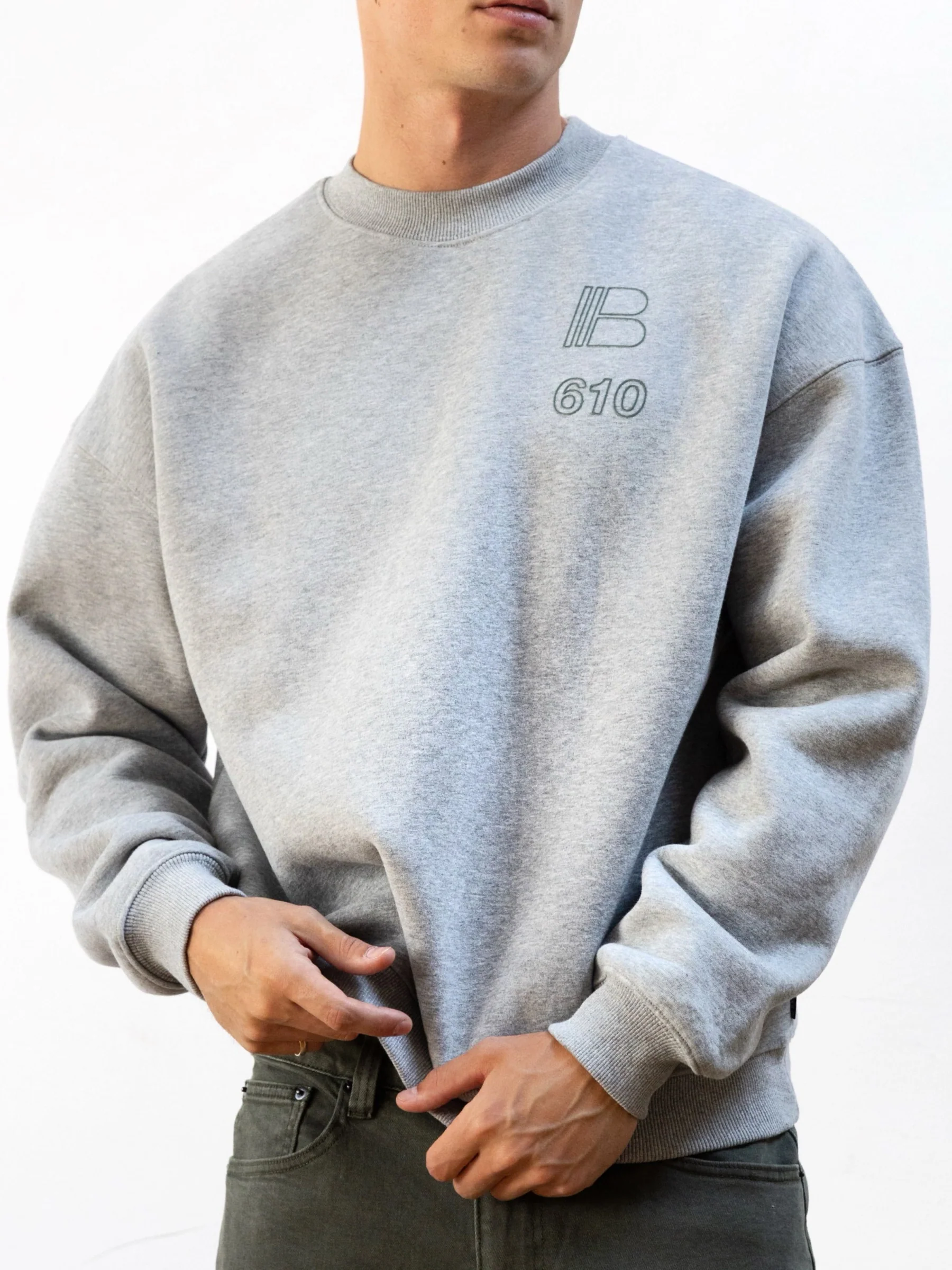 Apex City Relaxed Jumper - Marl Grey - Image 5