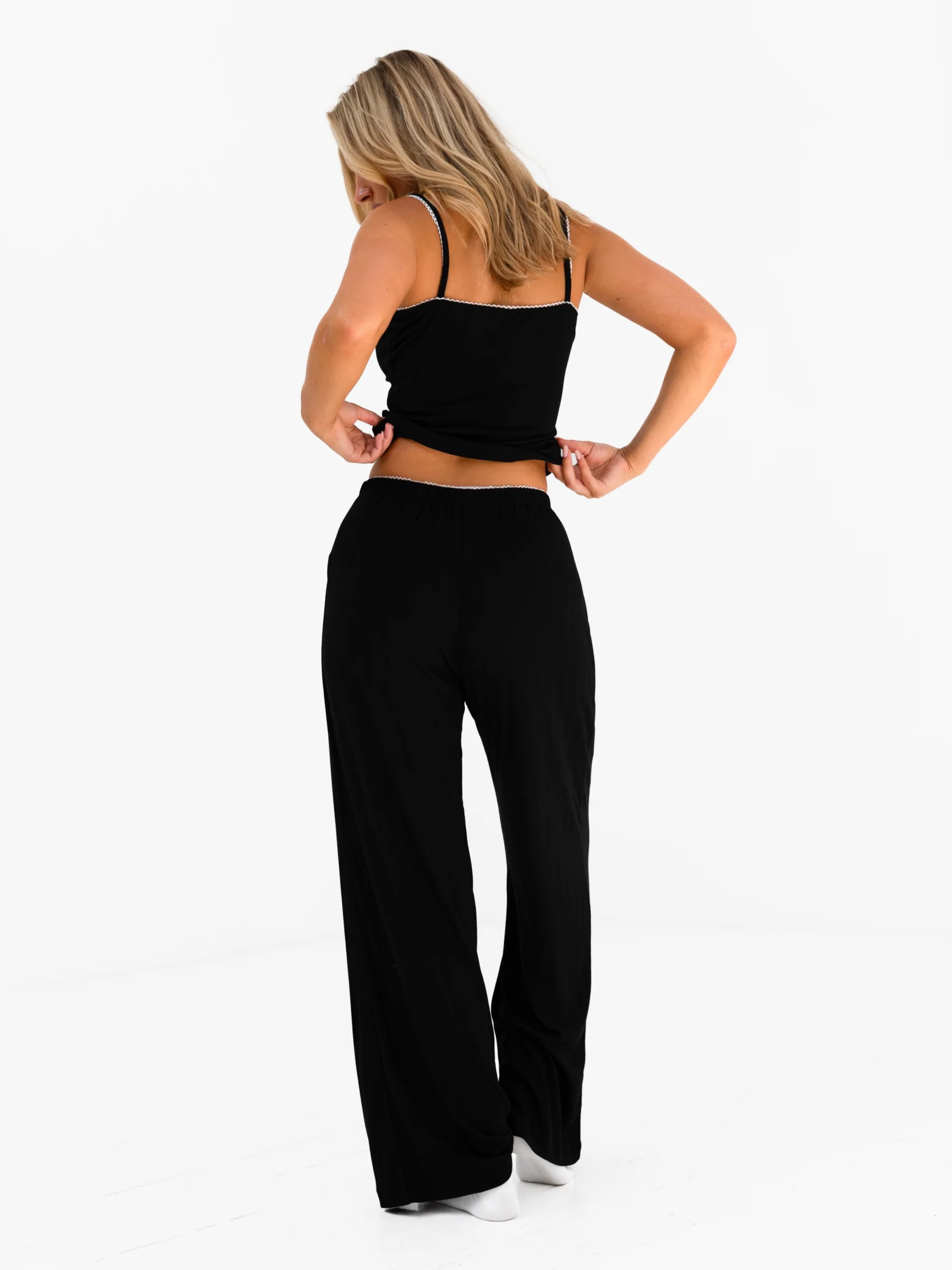 Aria Pointelle Top - Black - Image 4