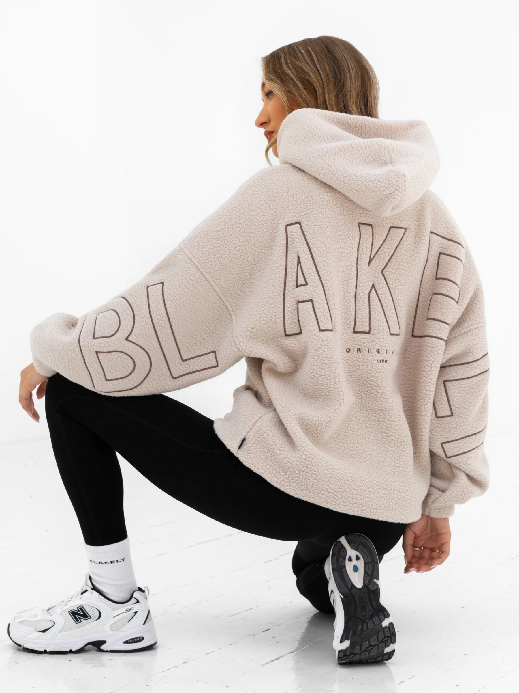 Borg Isabel Oversized Hoodie - Tan - Image 3