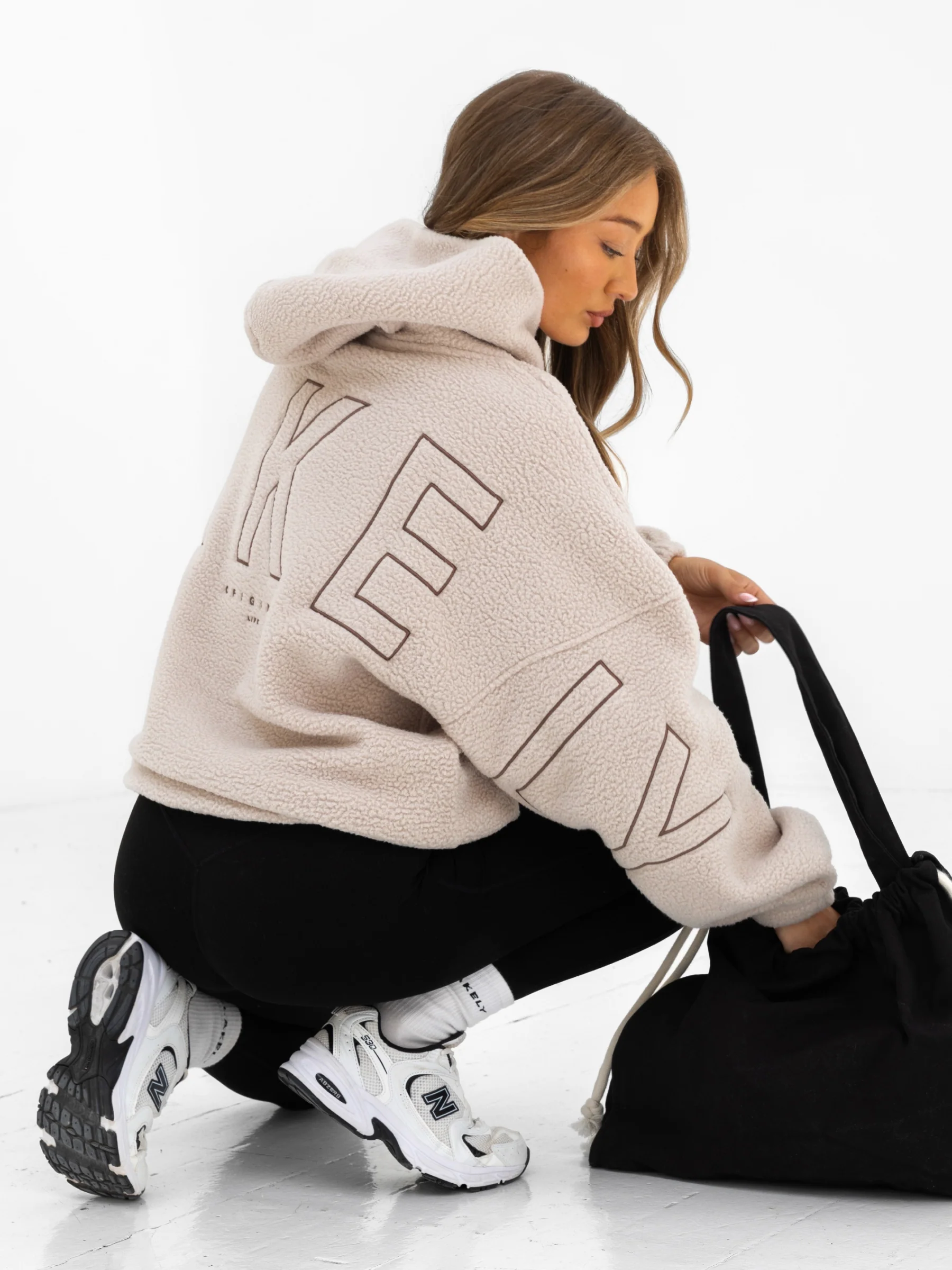 Borg Isabel Oversized Hoodie - Tan - Image 5