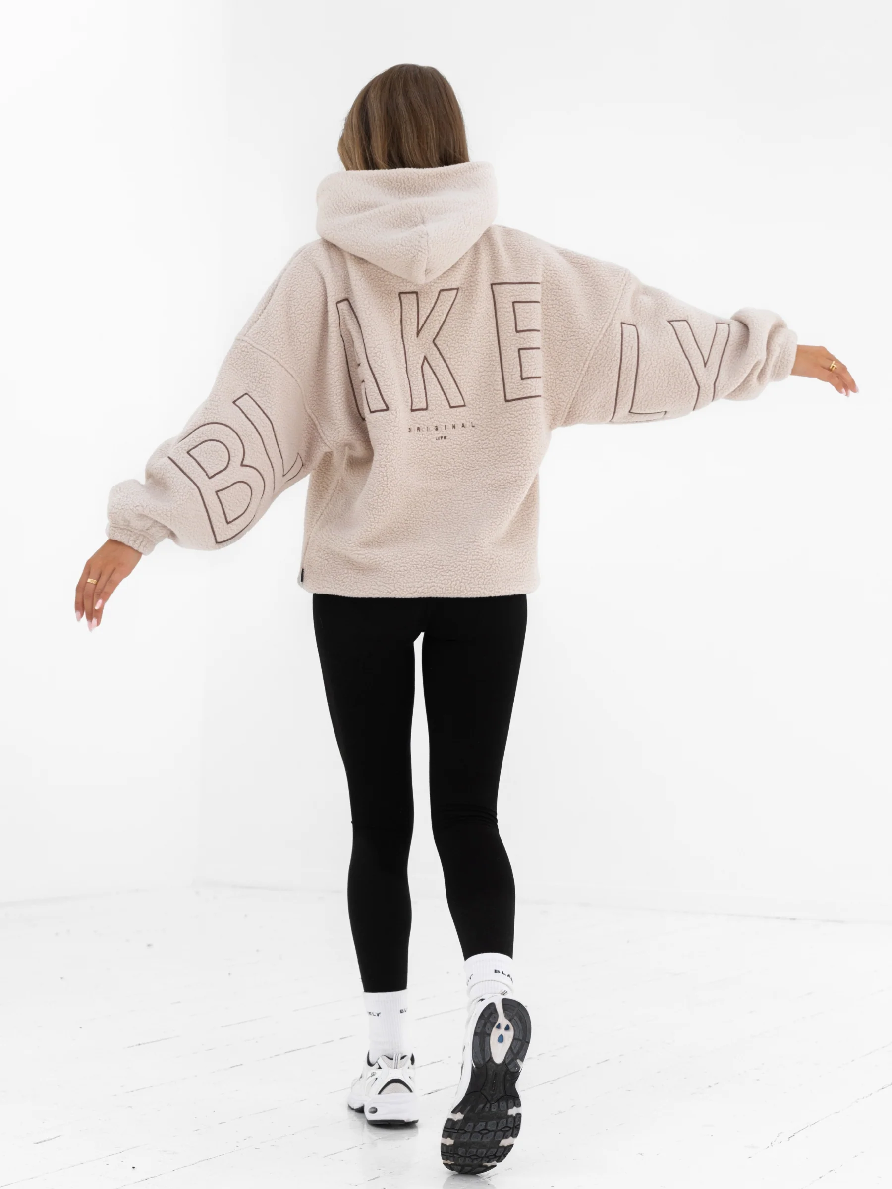 Borg Isabel Oversized Hoodie - Tan - Image 6