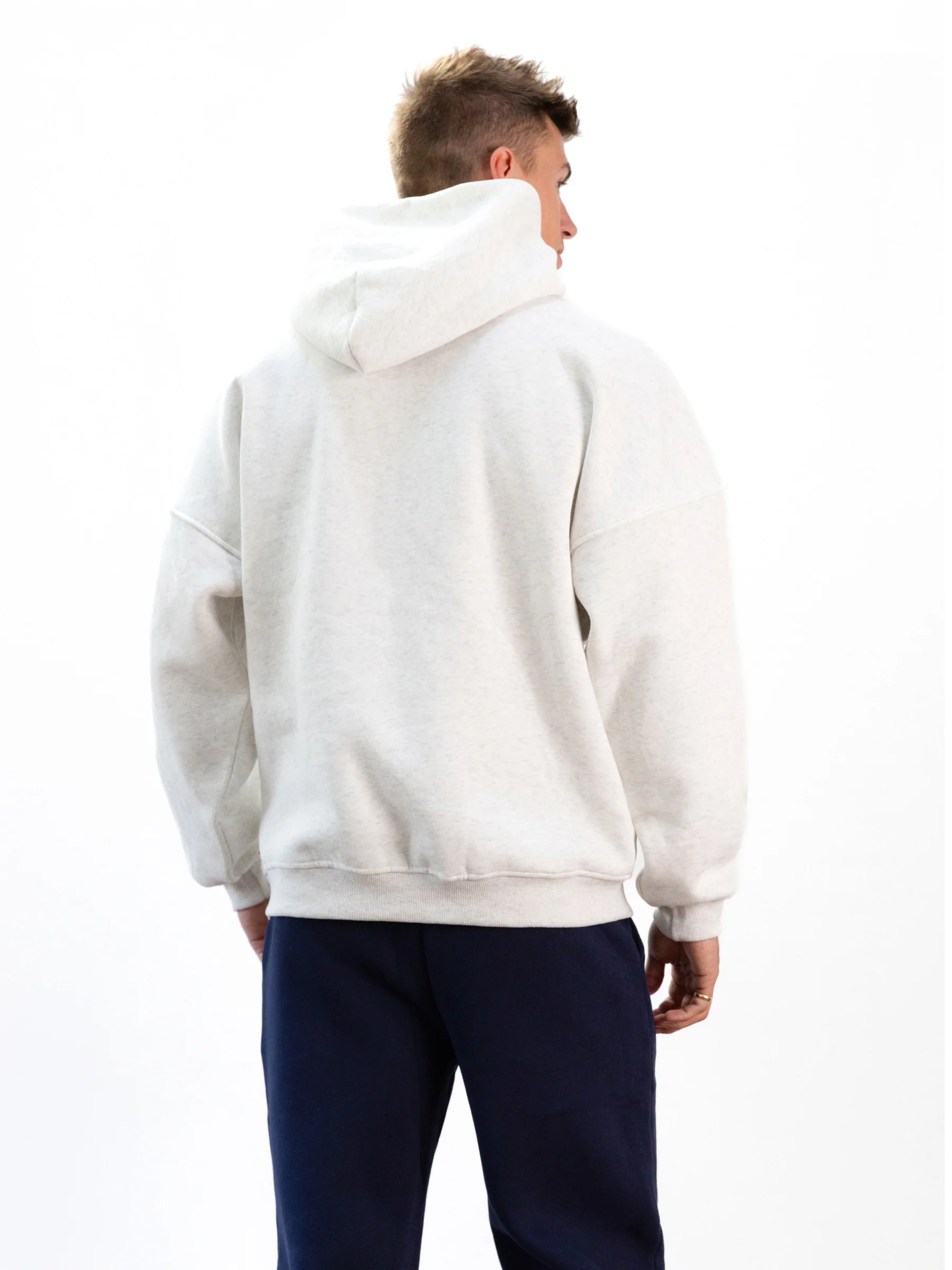 Brooklyn 610 Relaxed Hoodie - Marl White - Image 6