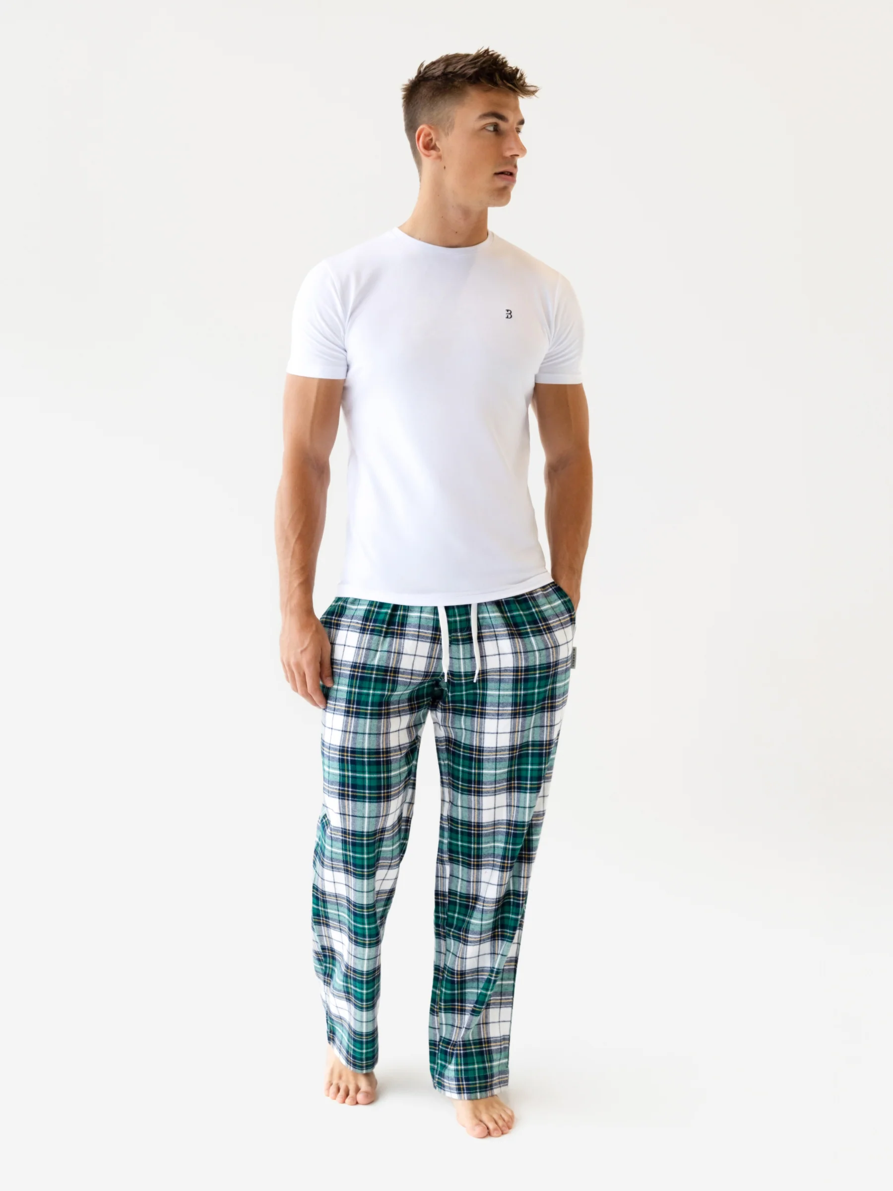 Chase Checked Trousers - Green Check - Image 3