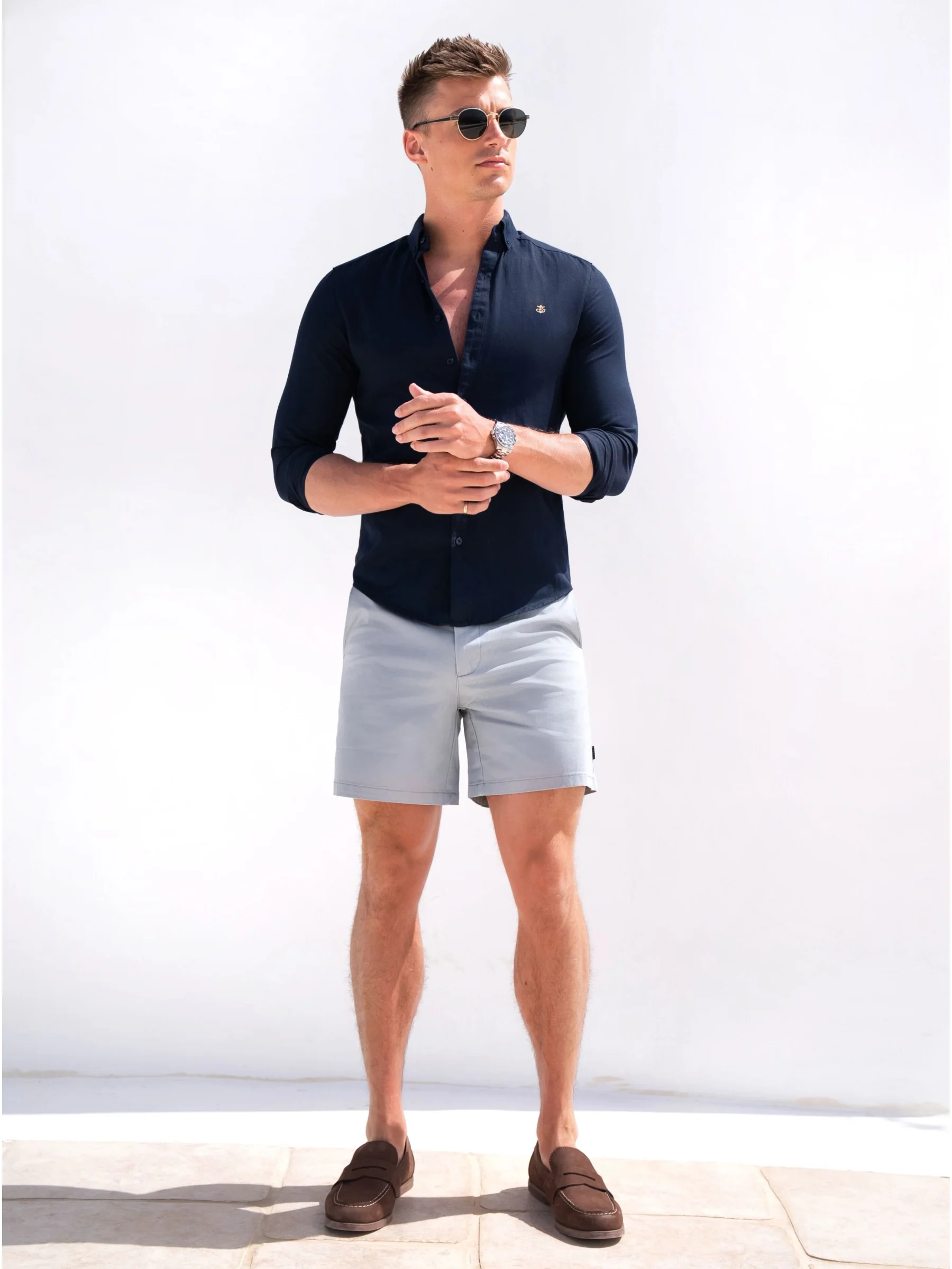 Stretch Chino Shorts - Grey - Image 6