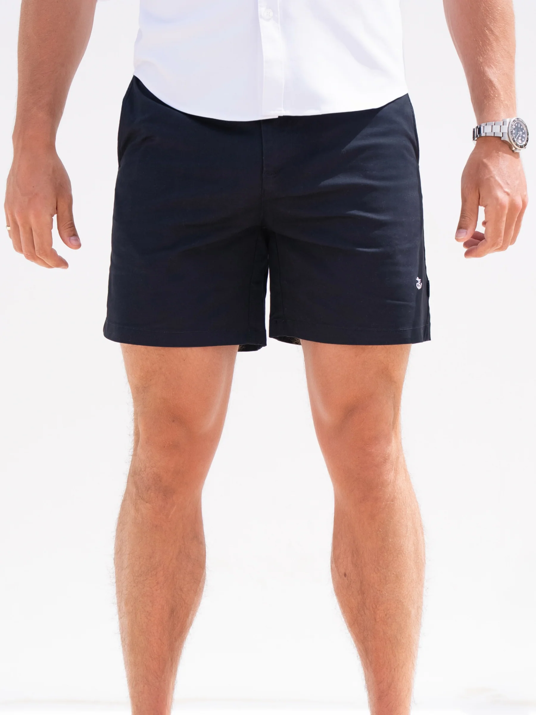 Stretch Chino Shorts - Navy - Image 4