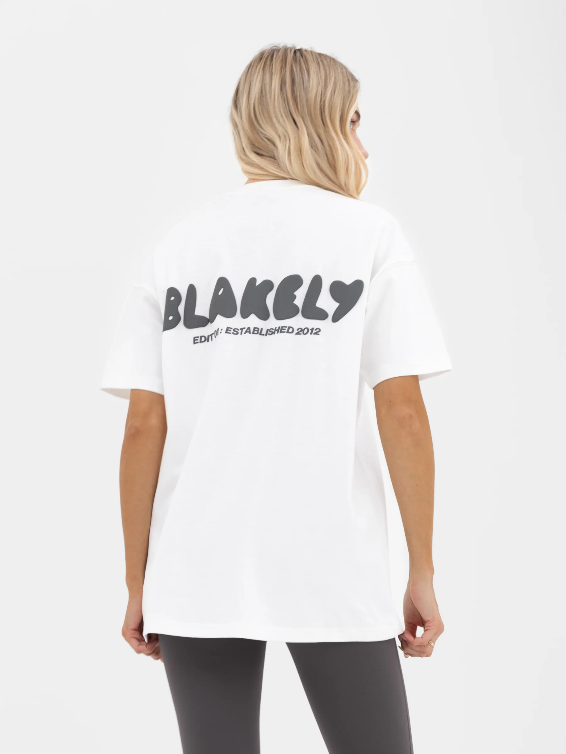 Cloud Print Oversized T-Shirt - Flat White & Graphite - Image 5