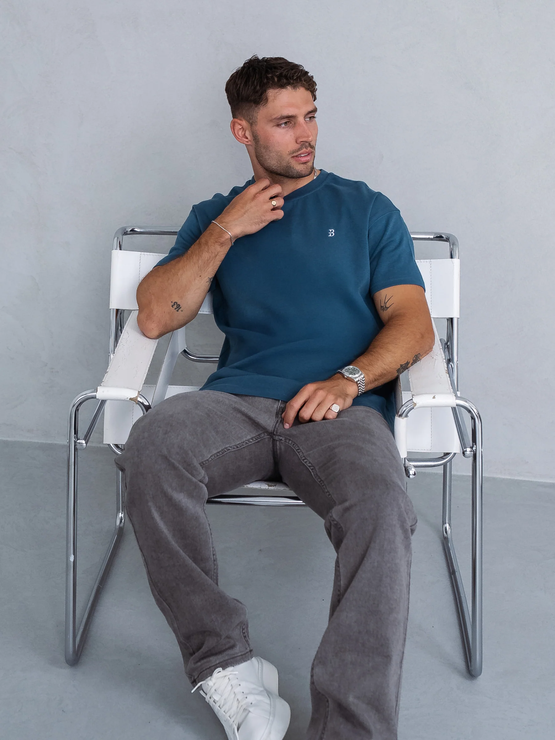Conrad Relaxed Anchor T-Shirt - Teal Green - Image 4