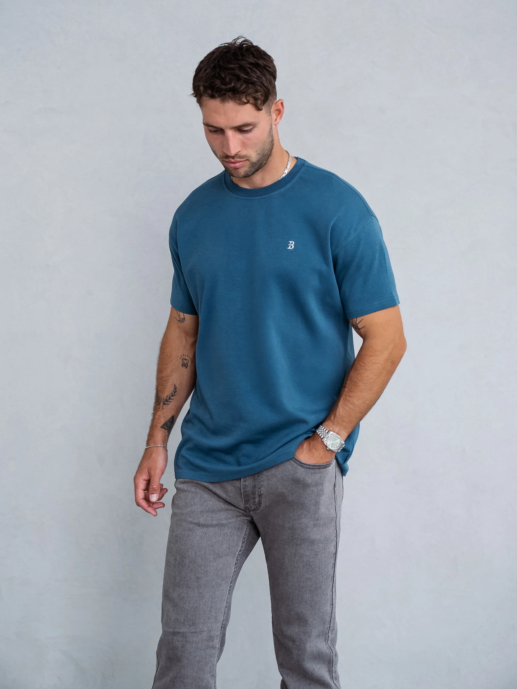 Conrad Relaxed Anchor T-Shirt - Teal Green - Image 5