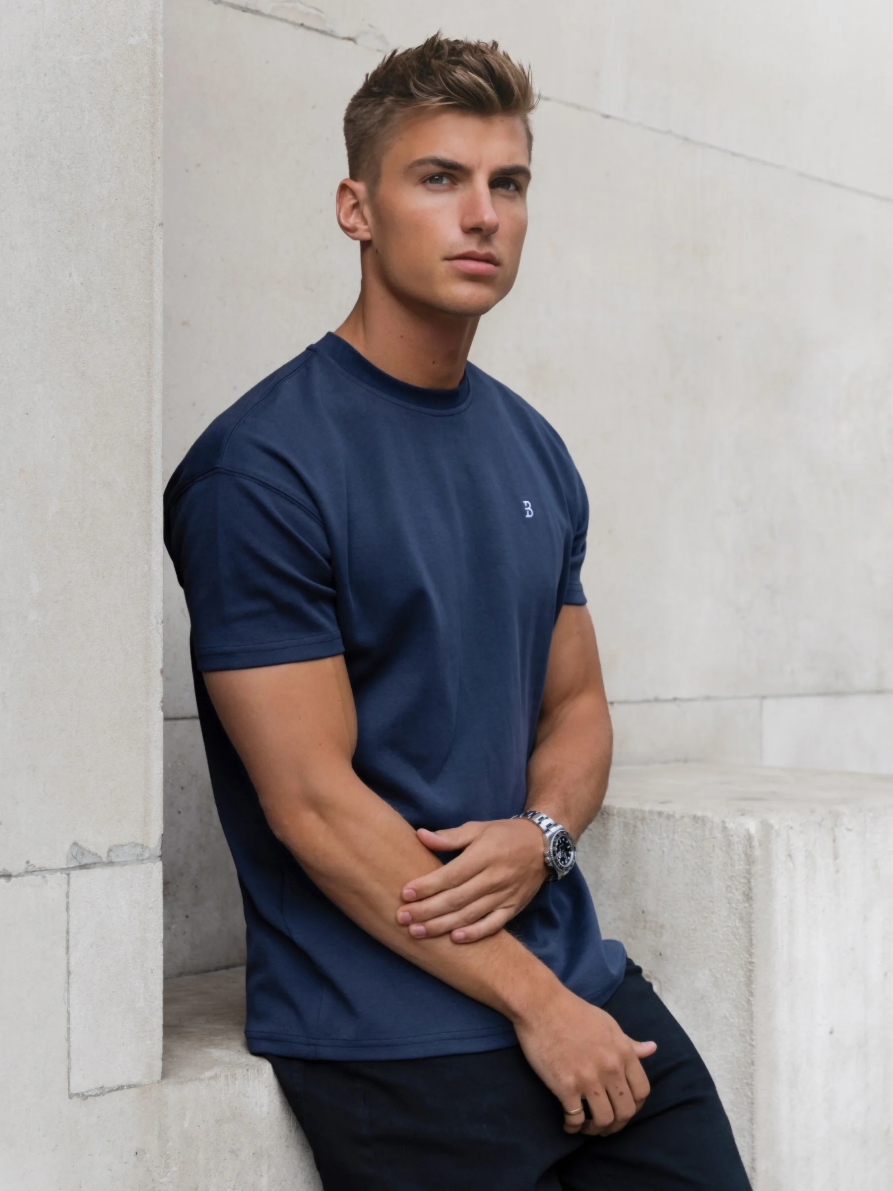 Conrad Relaxed Anchor T-Shirt - True Navy - Image 6
