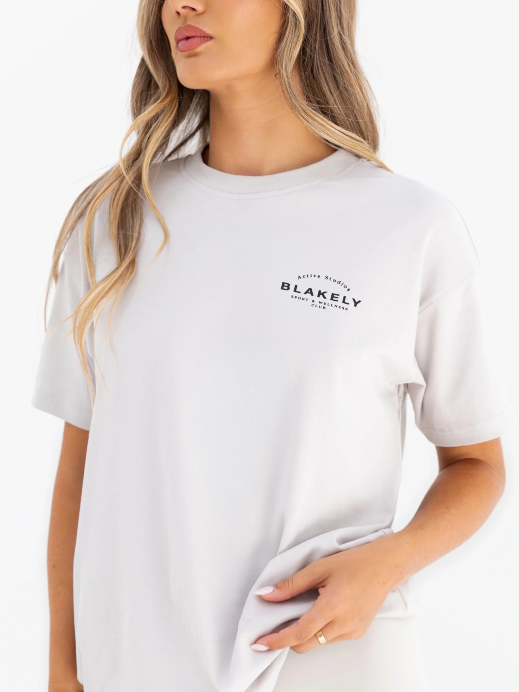 Curved Active Studios Oversized T-Shirt - Ivory - Image 6