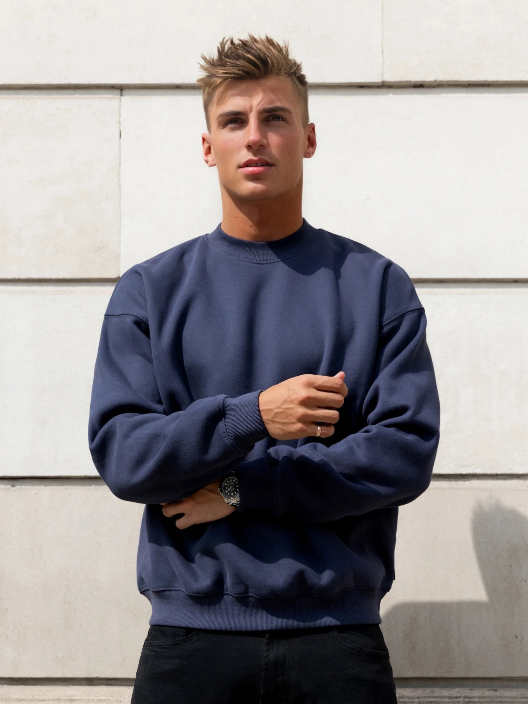 Declan Relaxed Jumper - True Navy - Image 2