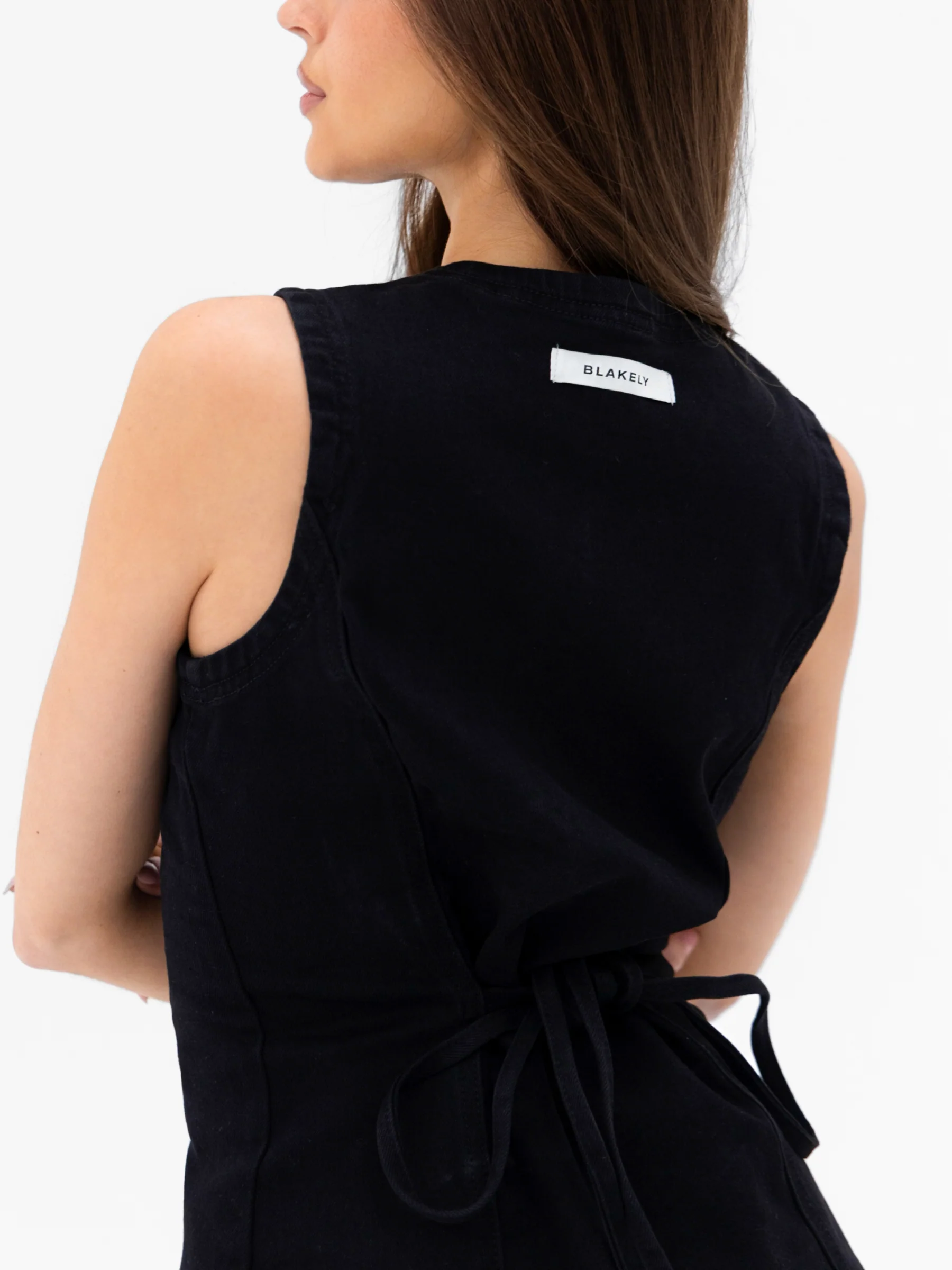 Blakely Denim Button Up Top - Black - Image 5