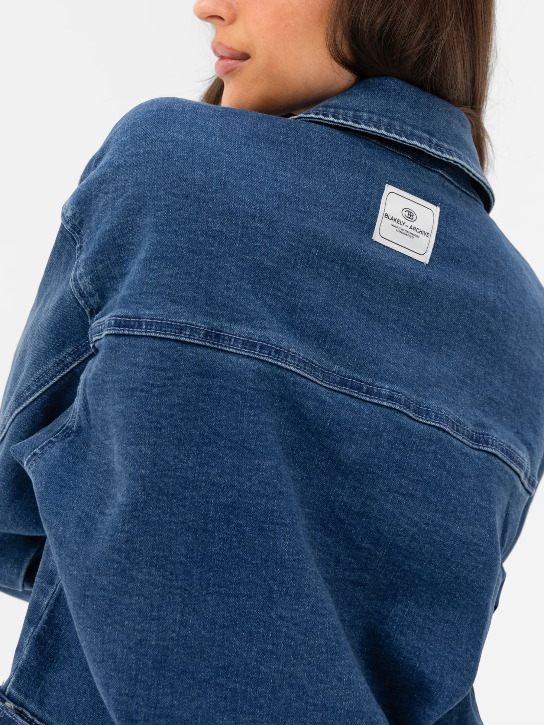 Blakely Denim Jacket - Dark Blue Wash - Image 5