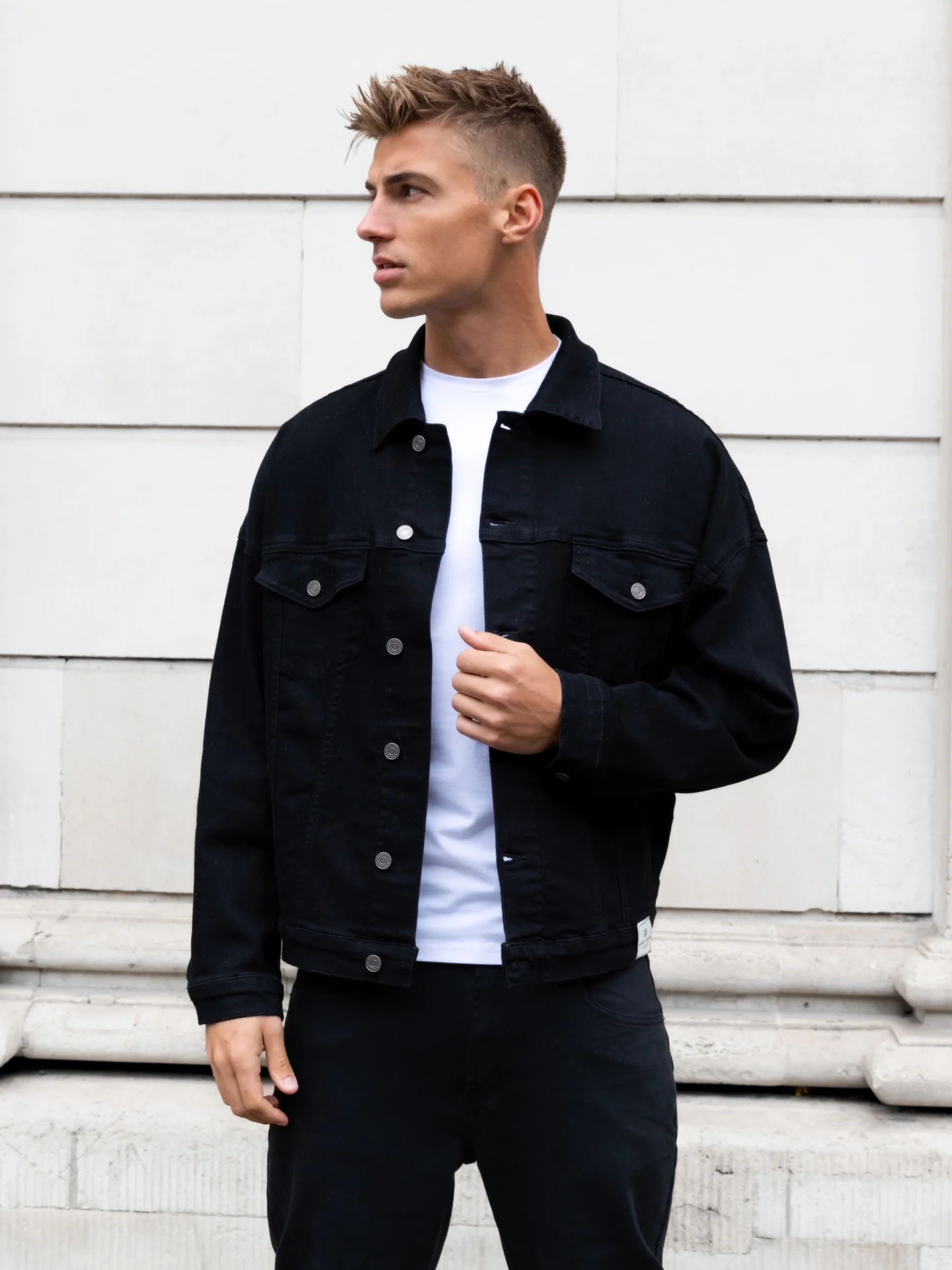 Blakely Denim Trucker Jacket - Black - Image 6