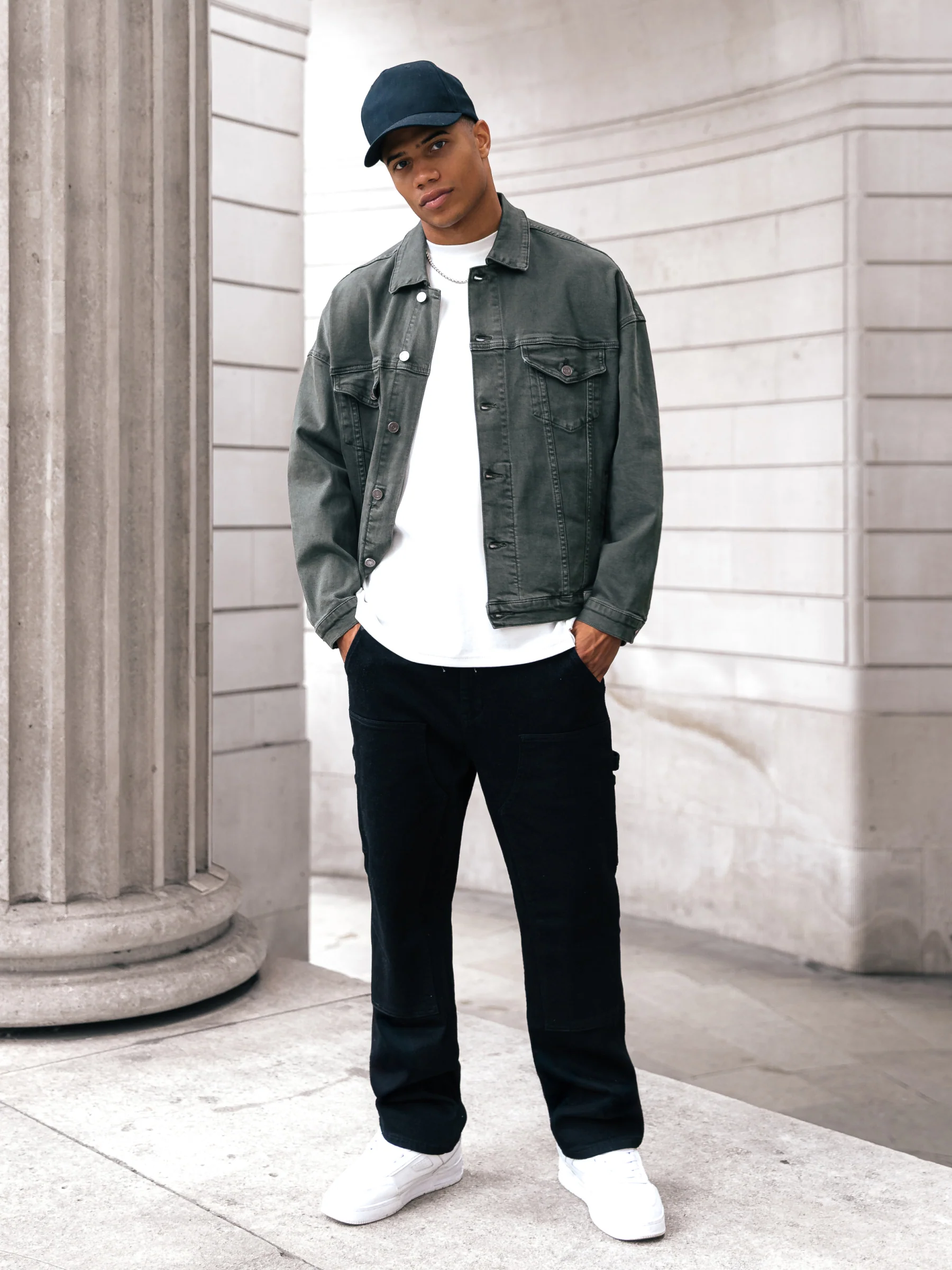 Blakely Denim Trucker Jacket - Olive Green - Image 3