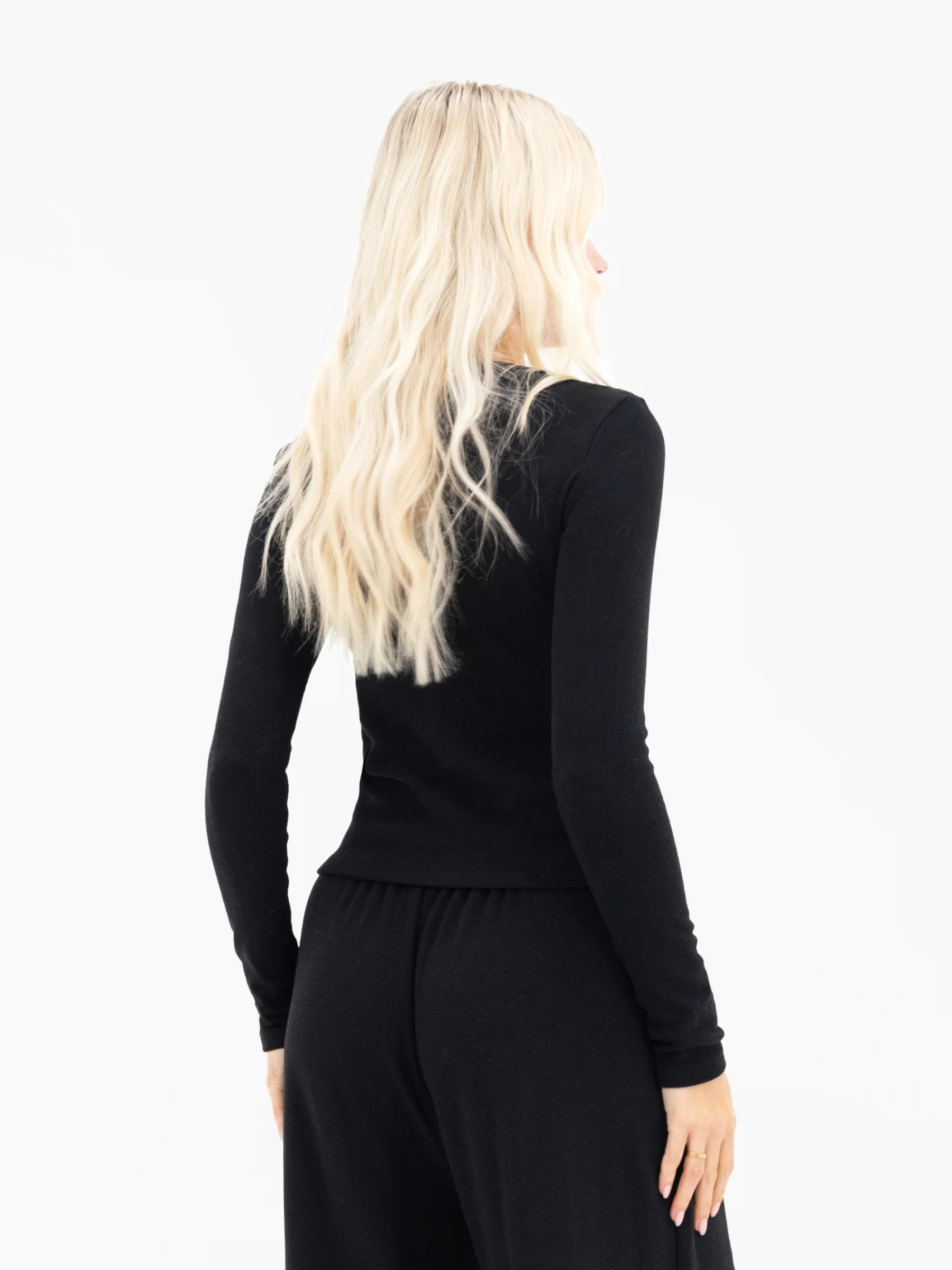 Ebony Button Up Cardigan - Black - Image 2