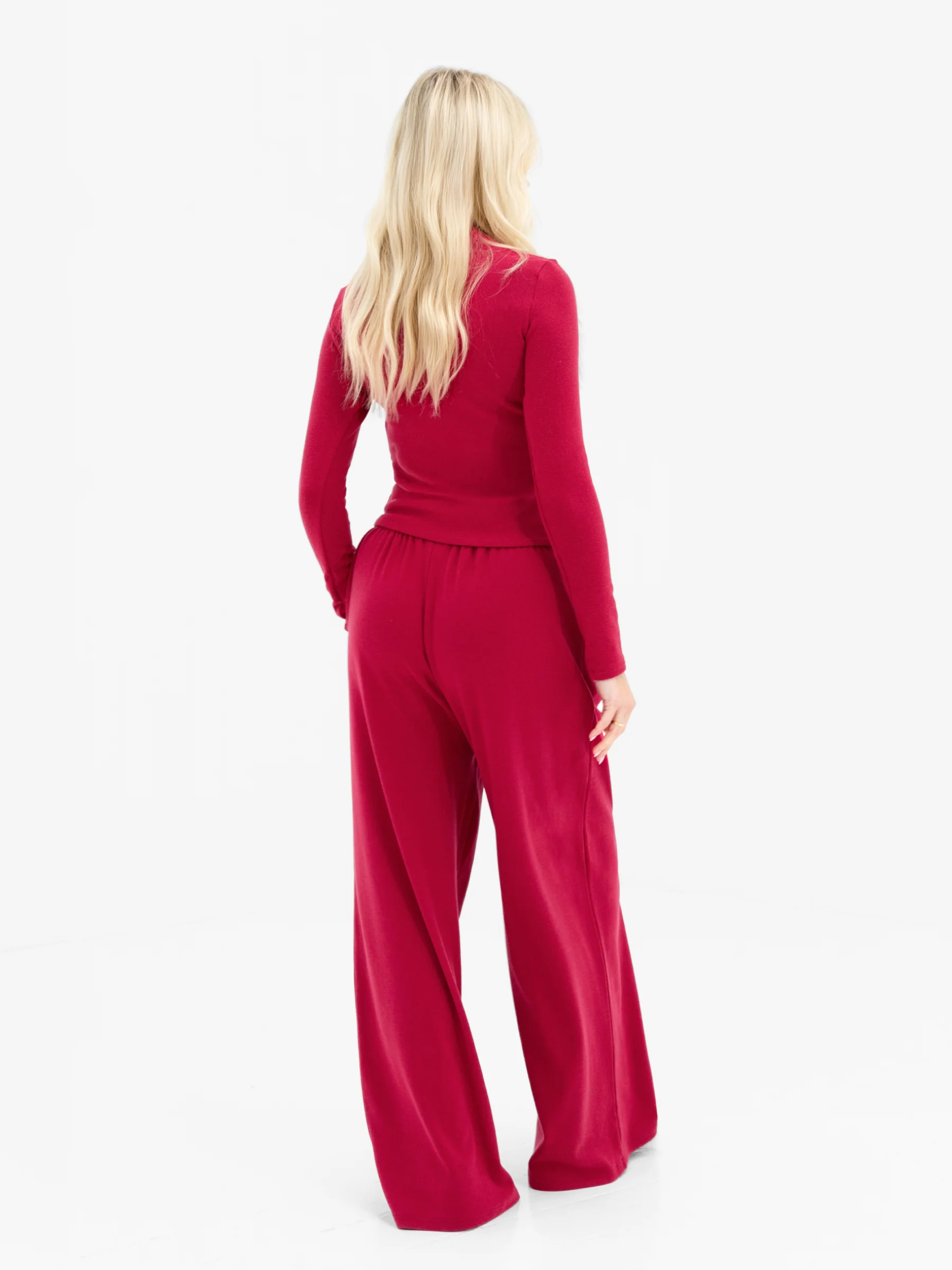 Ebony Button Up Cardigan - Deep Raspberry - Image 4