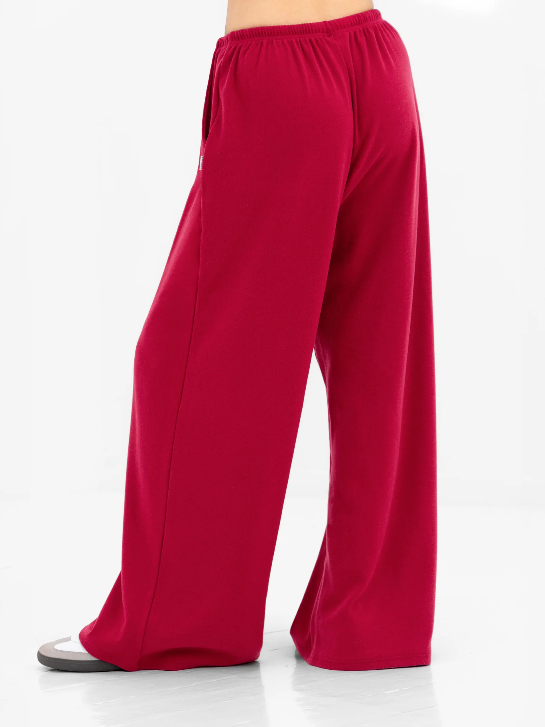 Ebony Wide Leg Trousers - Deep Raspberry - Image 2