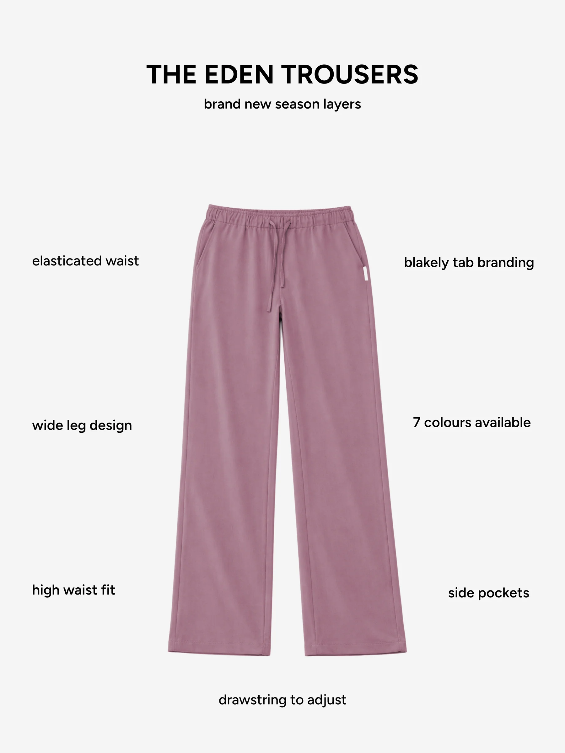 Eden Elasticated Trousers - Dusty Rose - Image 5