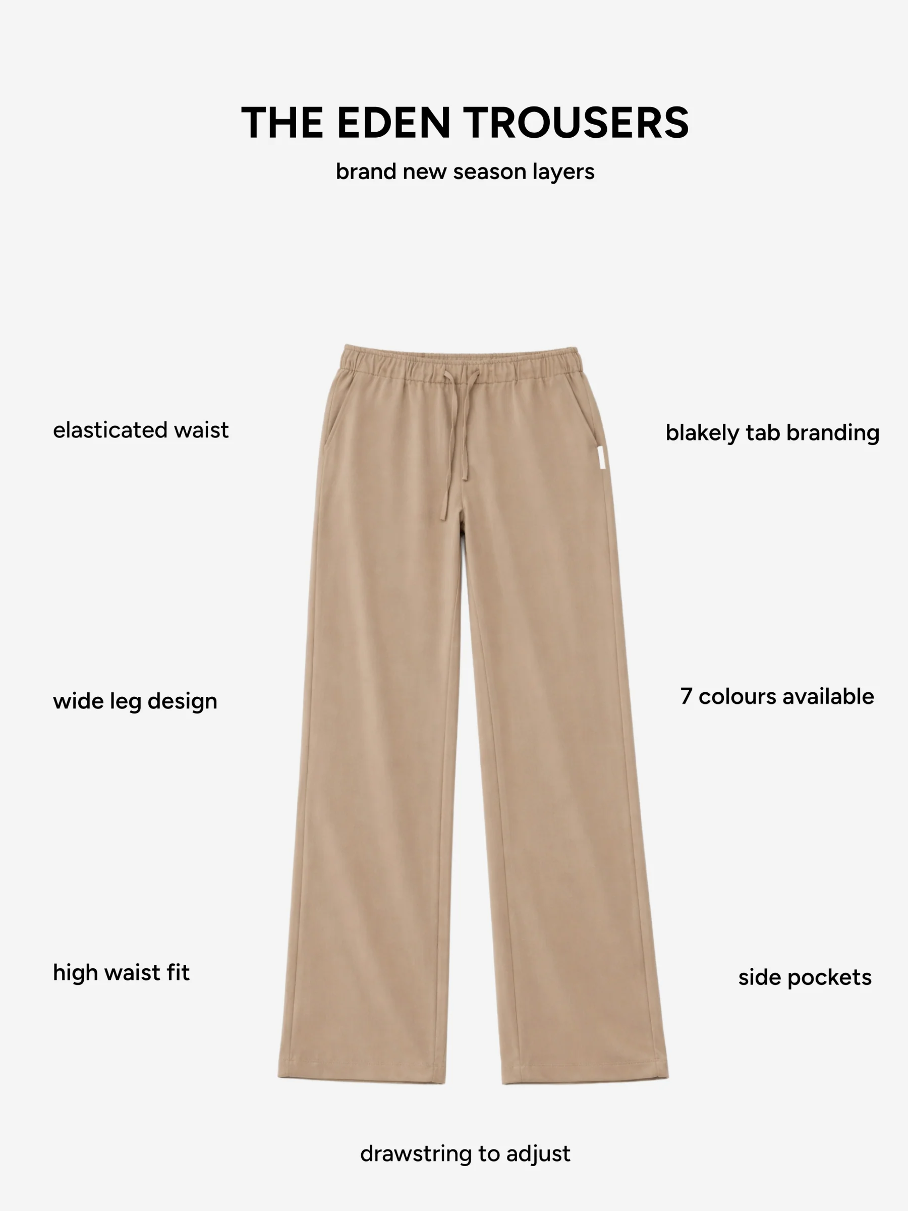 Eden Elasticated Trousers - Tan - Image 6
