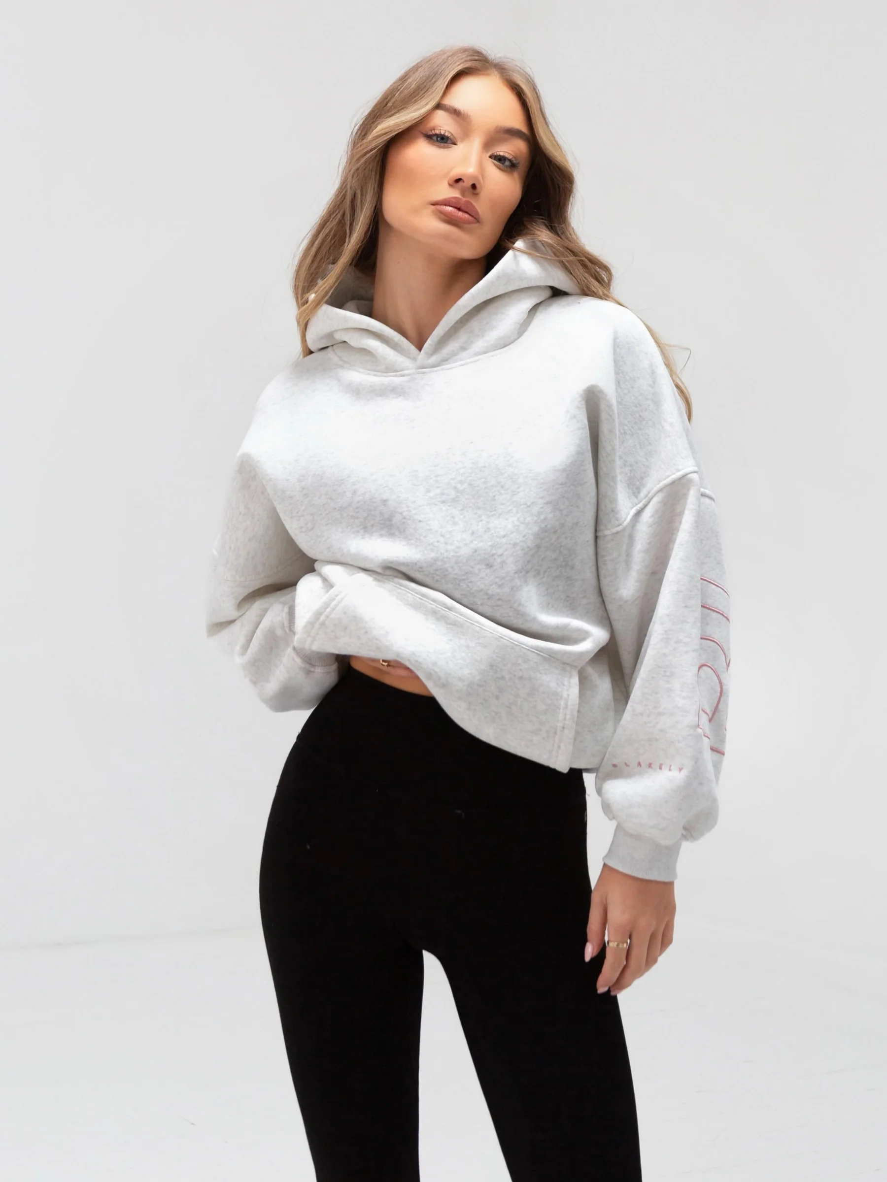 Embroidered Isabel Oversized Hoodie - Bubblegum Pink - Image 2