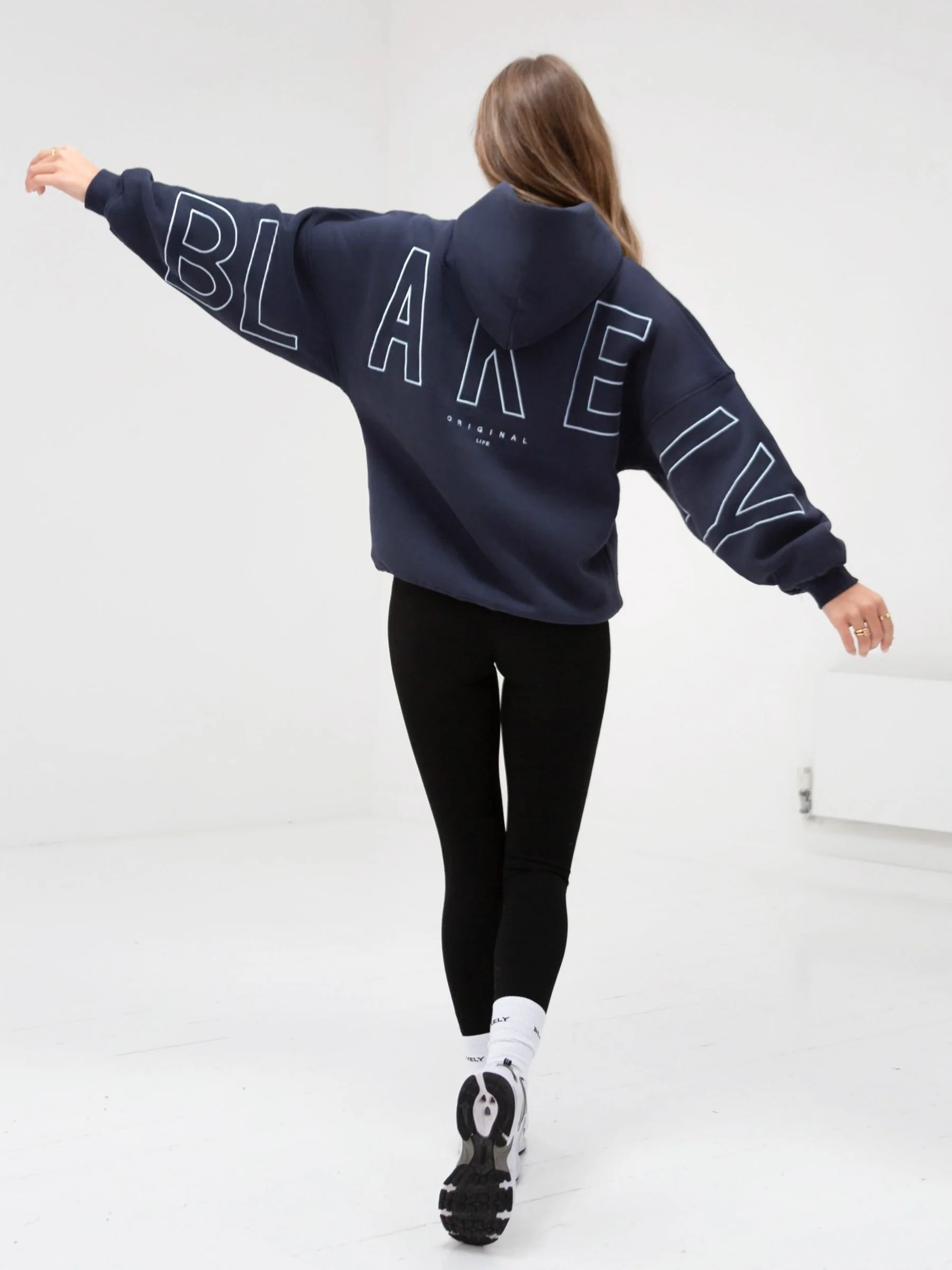 Embroidered Isabel Oversized Hoodie - Soft Blue - Image 4