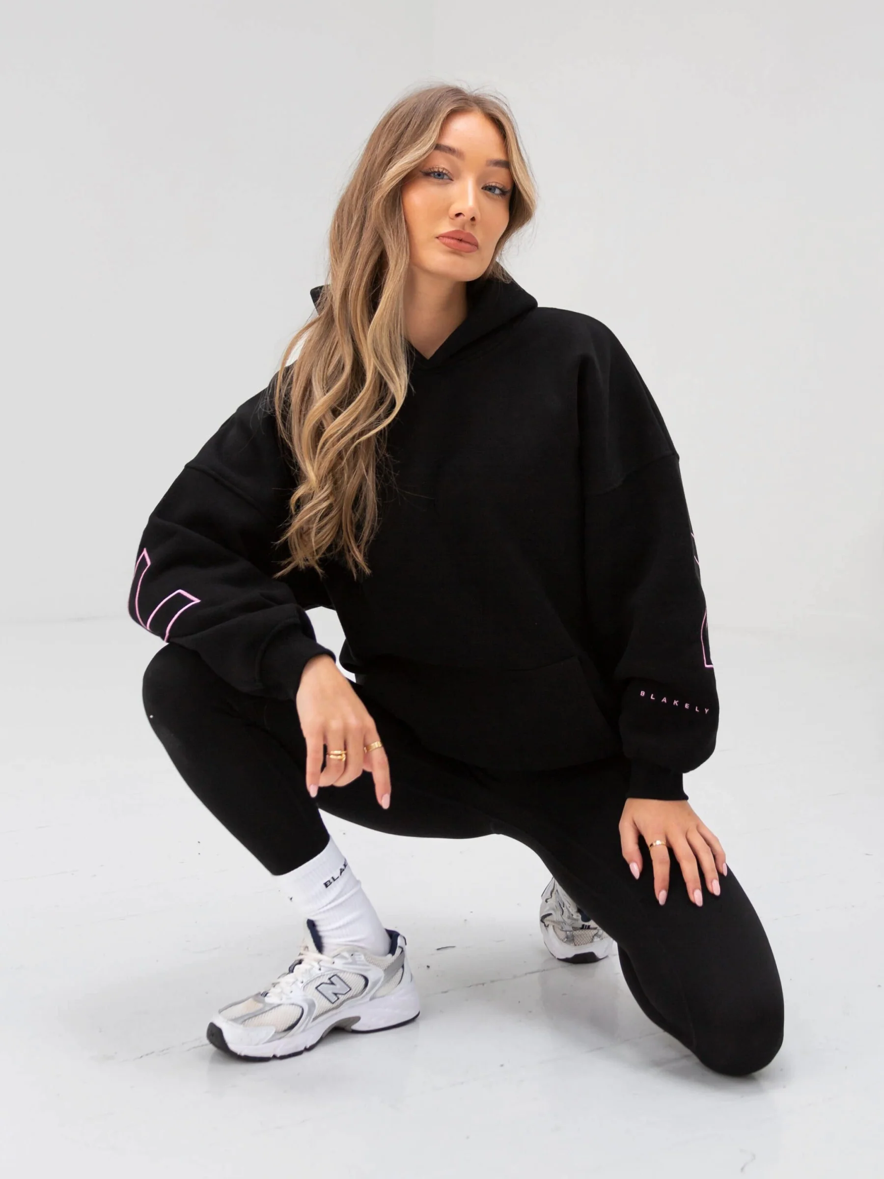 Embroidered Isabel Oversized Hoodie - Ultra Pink - Image 6