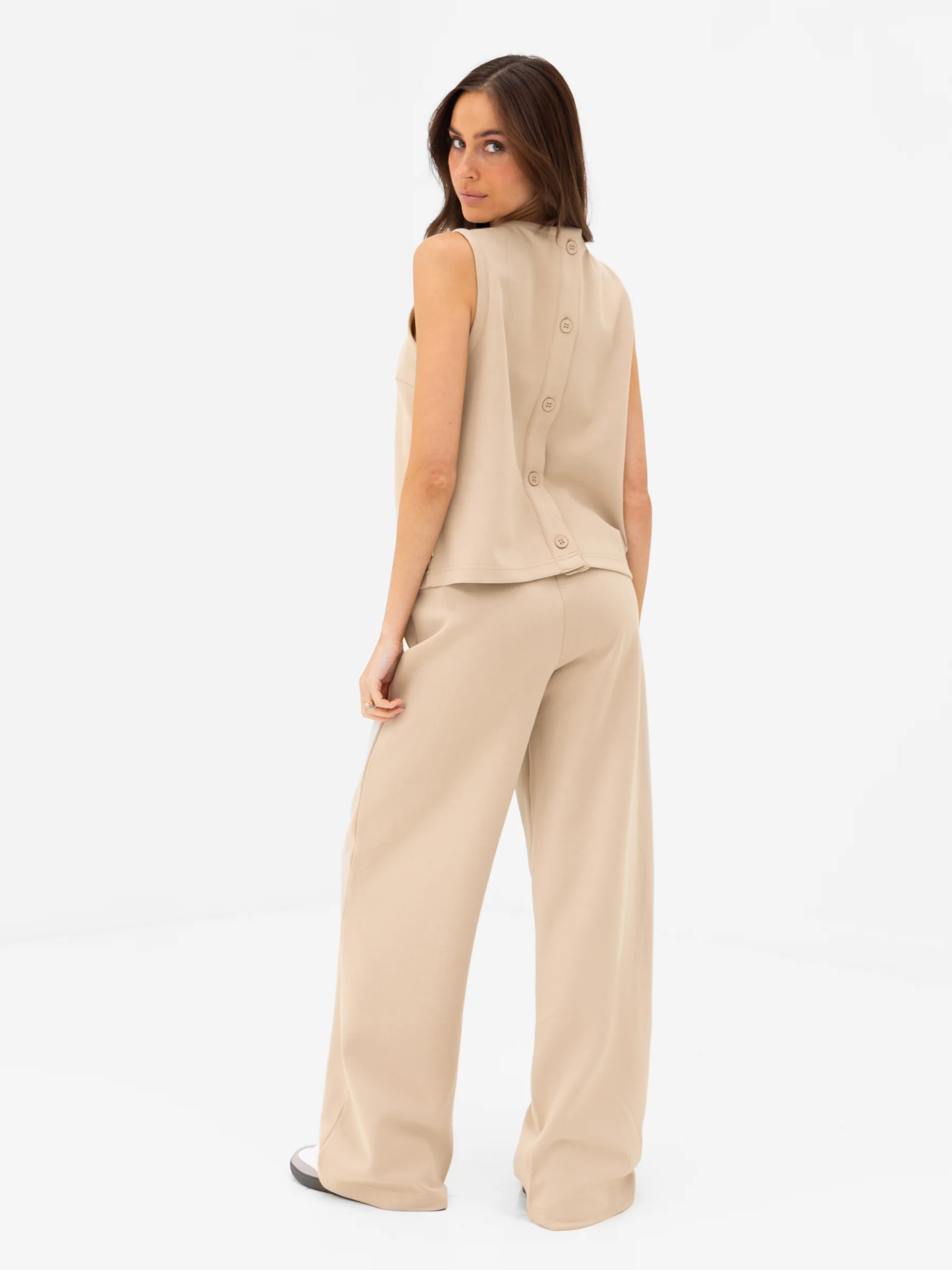 Emmy Button Up Vest - Light Tan - Image 4